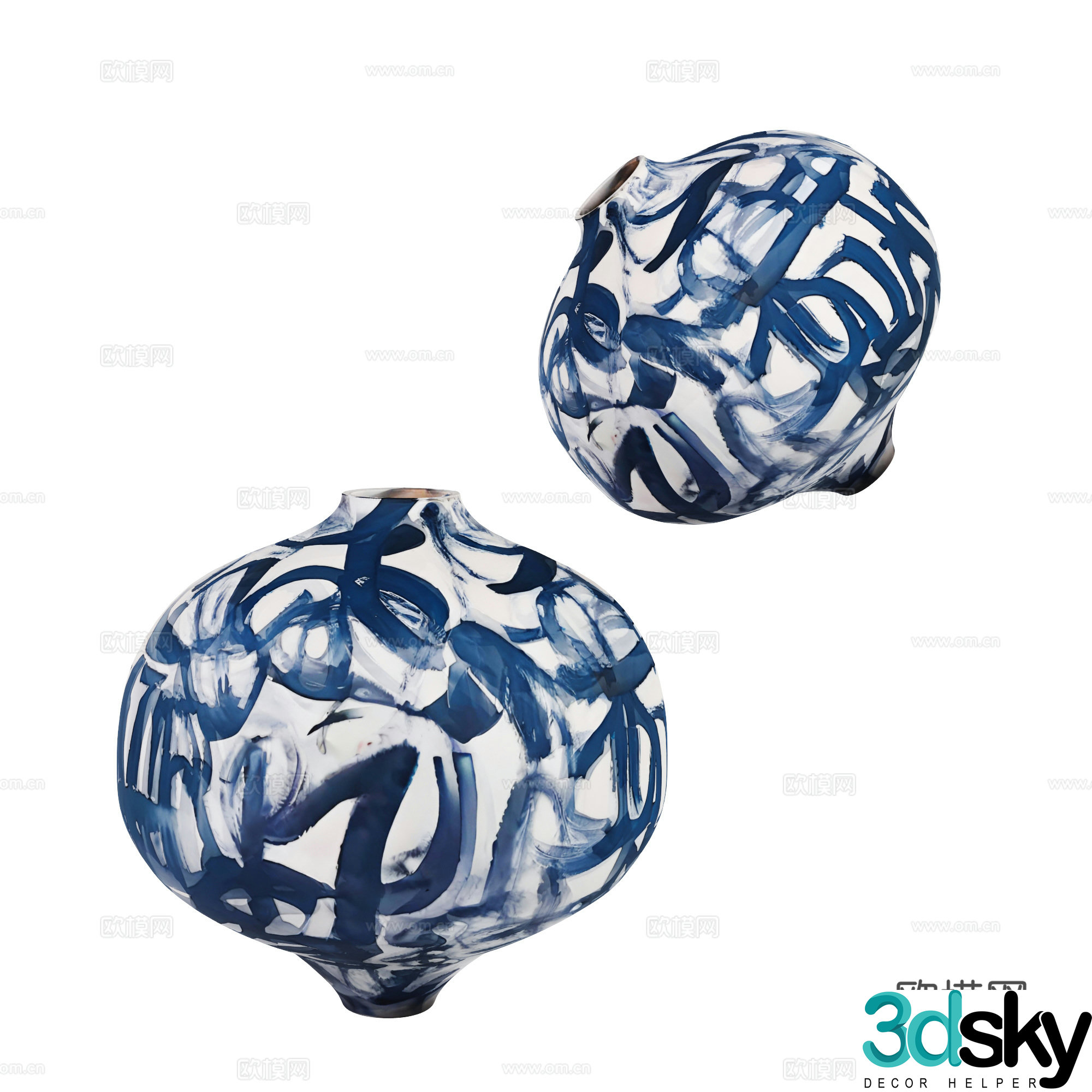 Modern art crock pot sculpture 3d model