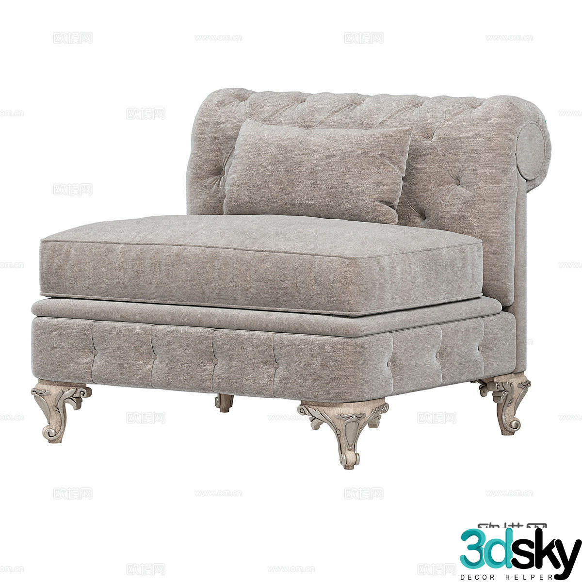European classic single sofa 3D model