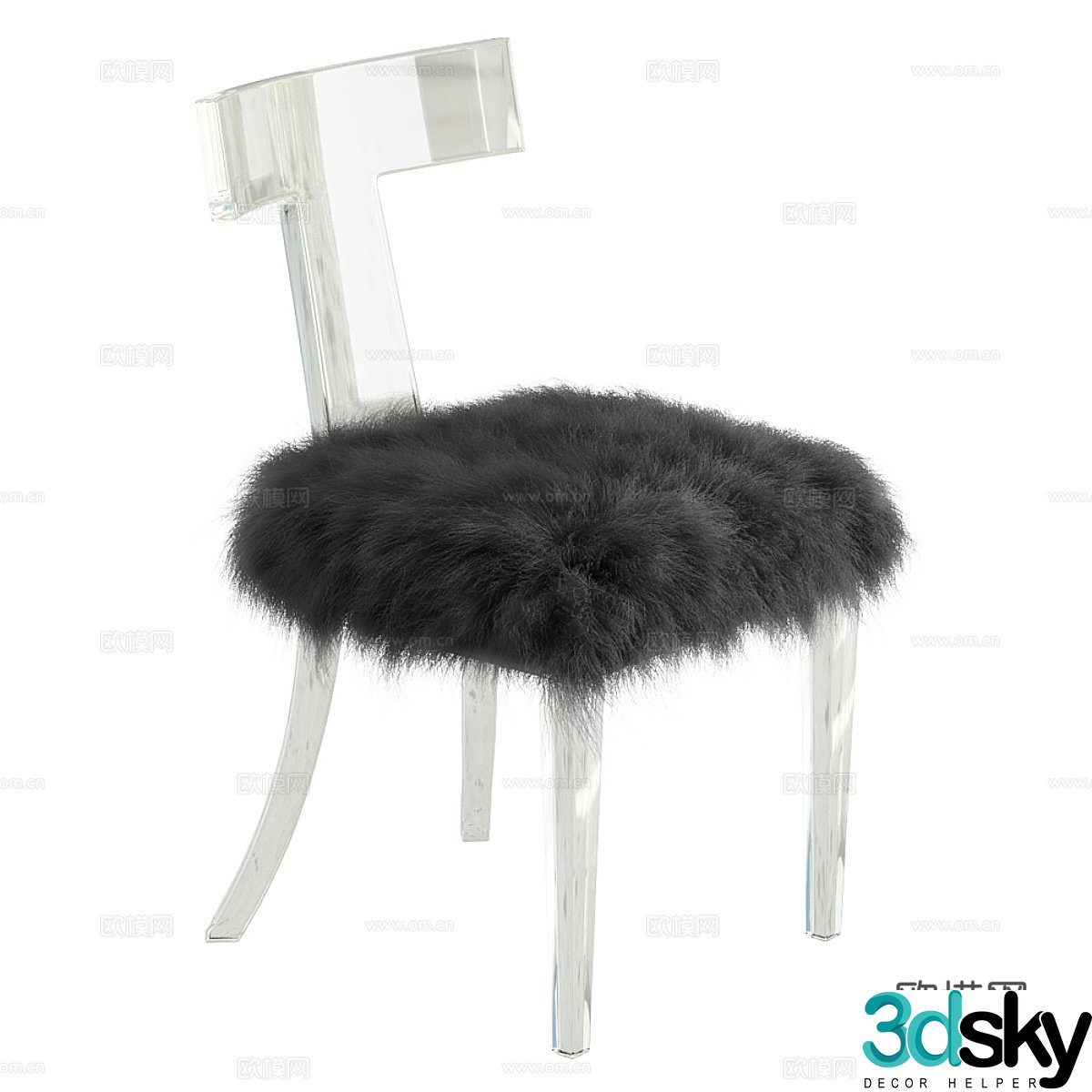 Modern Italian Lucite single chair 3d model
