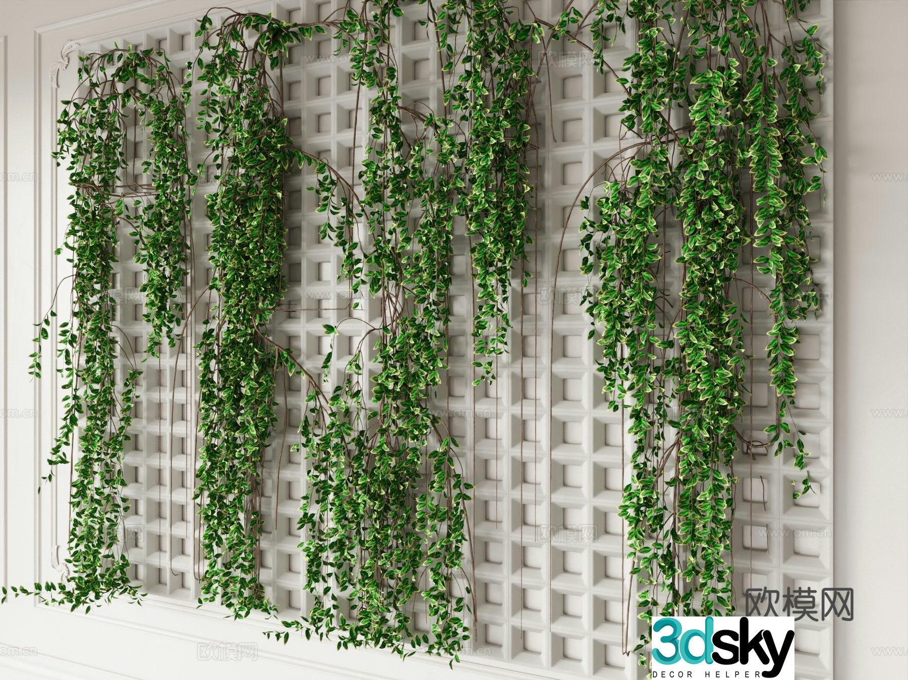 Vines arabesque wall 3d model