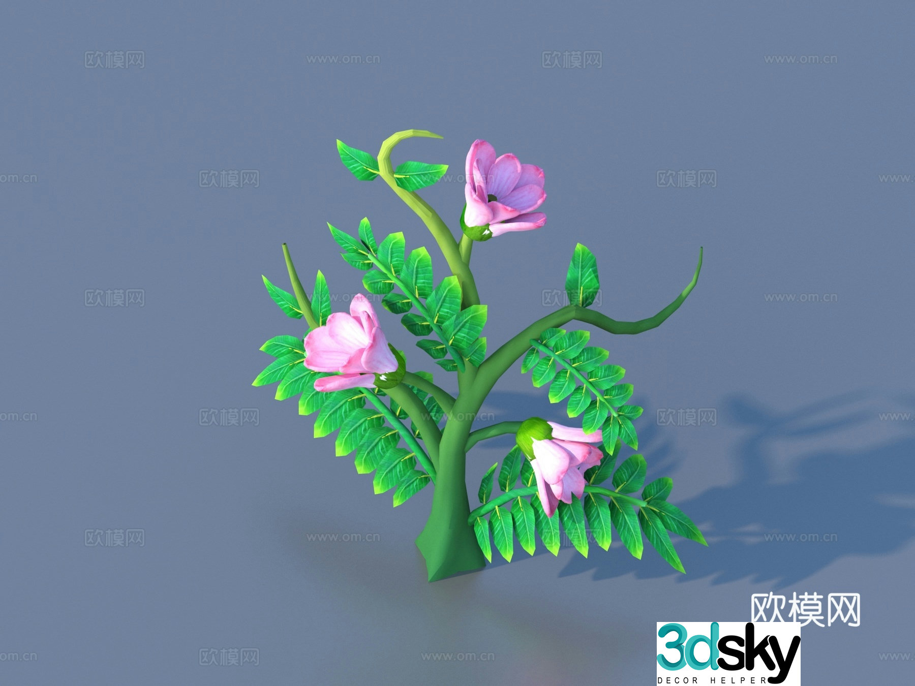 Cartoon Plants Shrub Flowers and Plants 3d Model