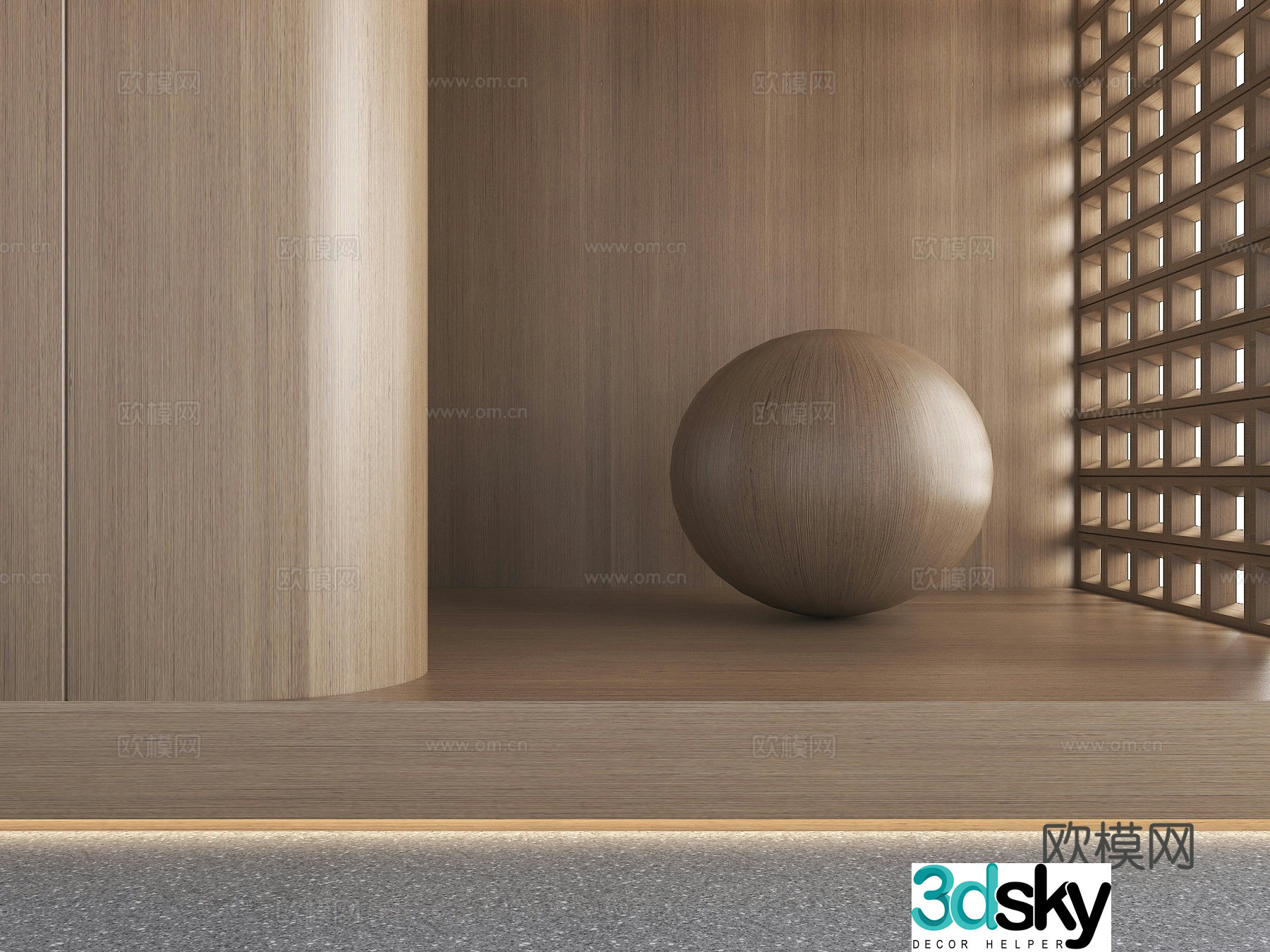 Wood walnut wood veneer background wall wood veneer veneer panel oak background wall 3d model