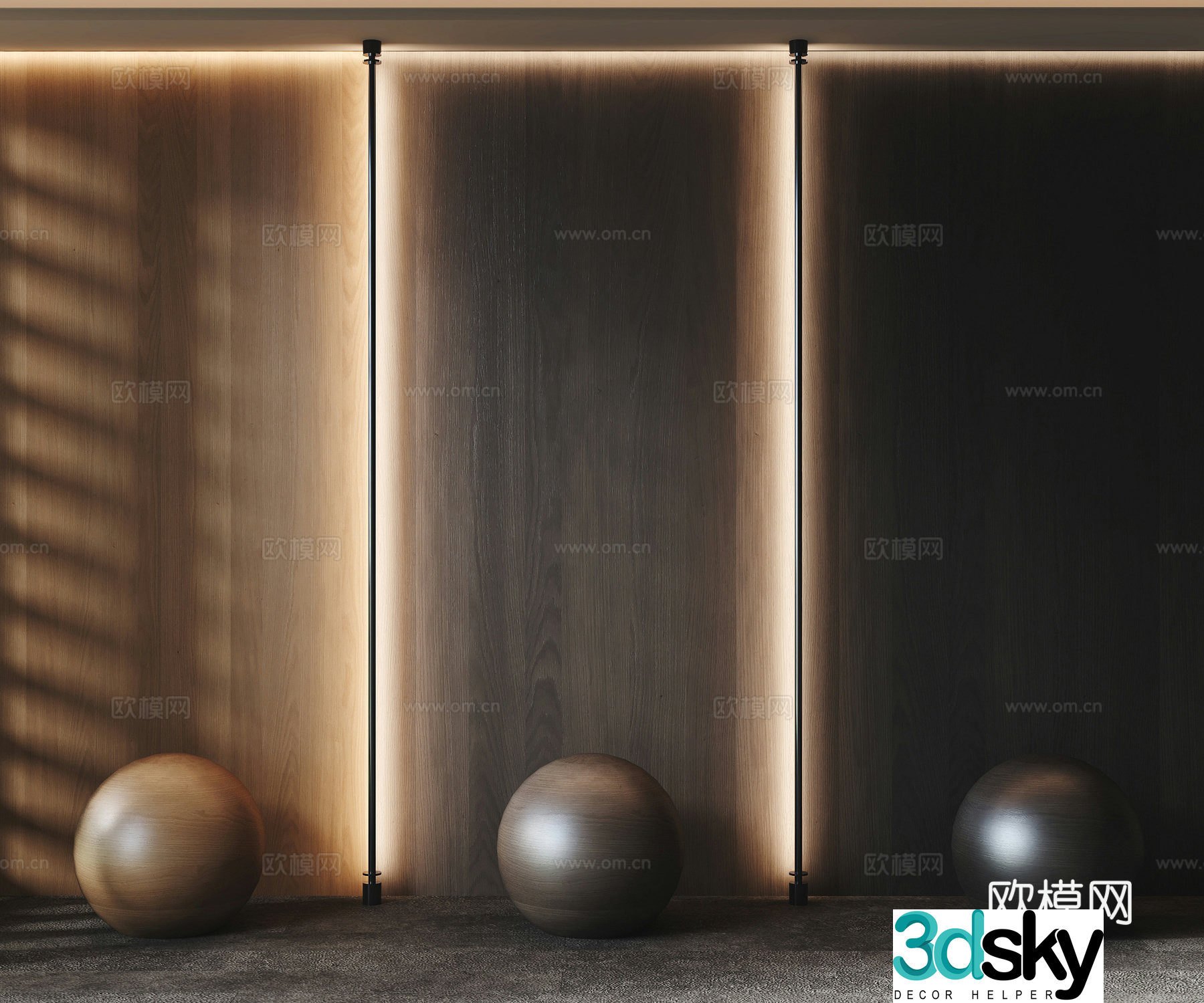 Modern wood veneer 3d model