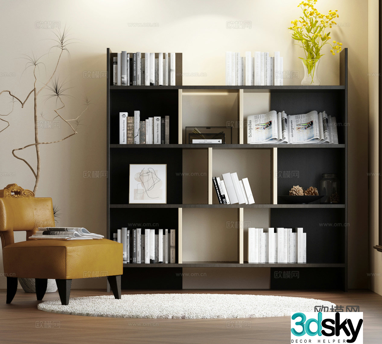 Modern bookcase Bookcase Italian bookcase 3d model
