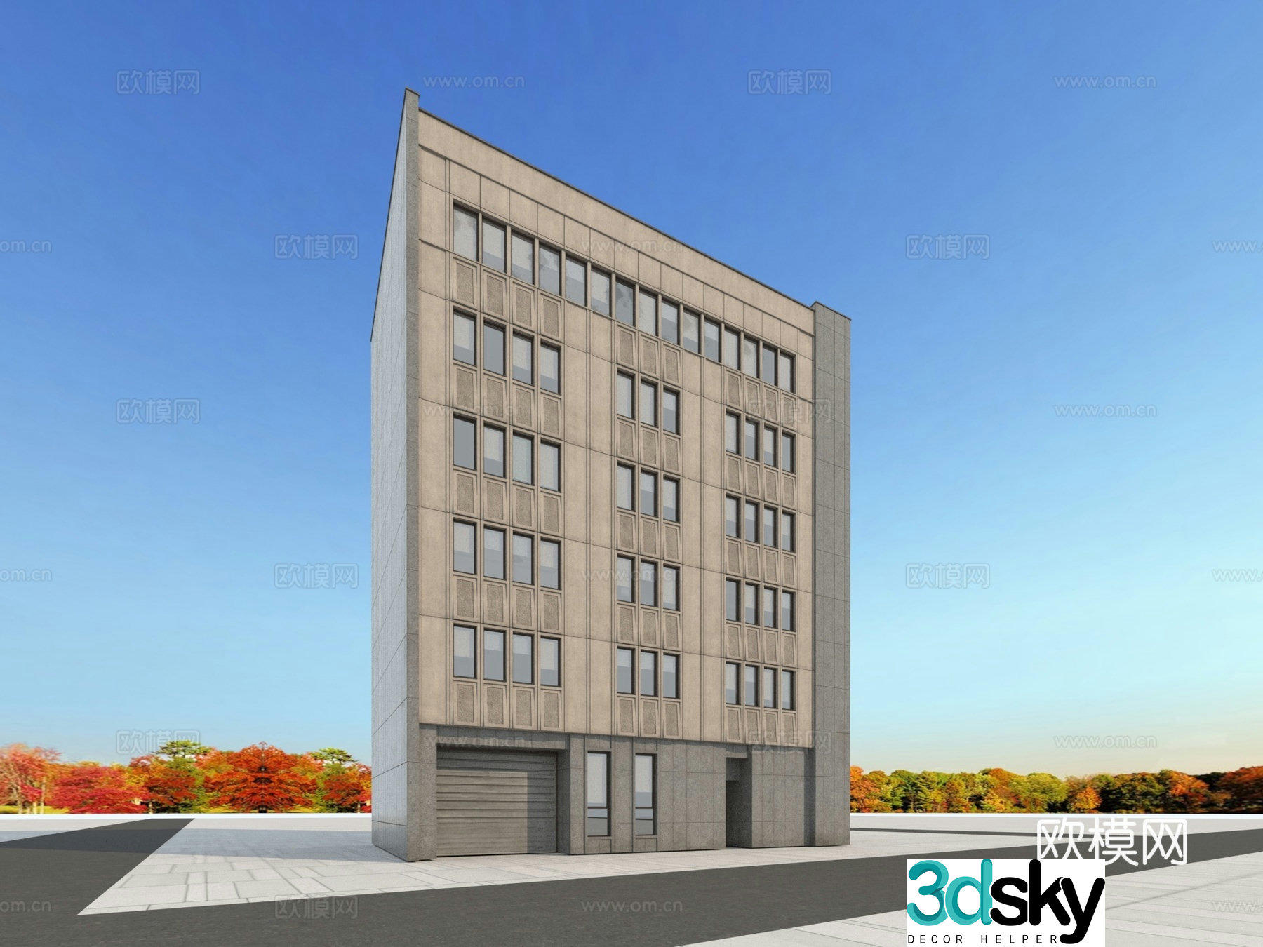 Building appearance European-style building 3d model