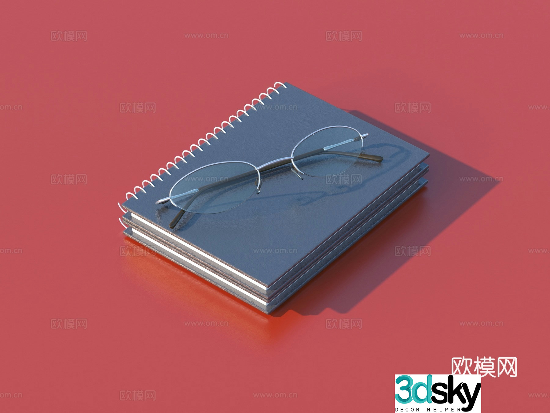 Glasses notebook sketch 3d model