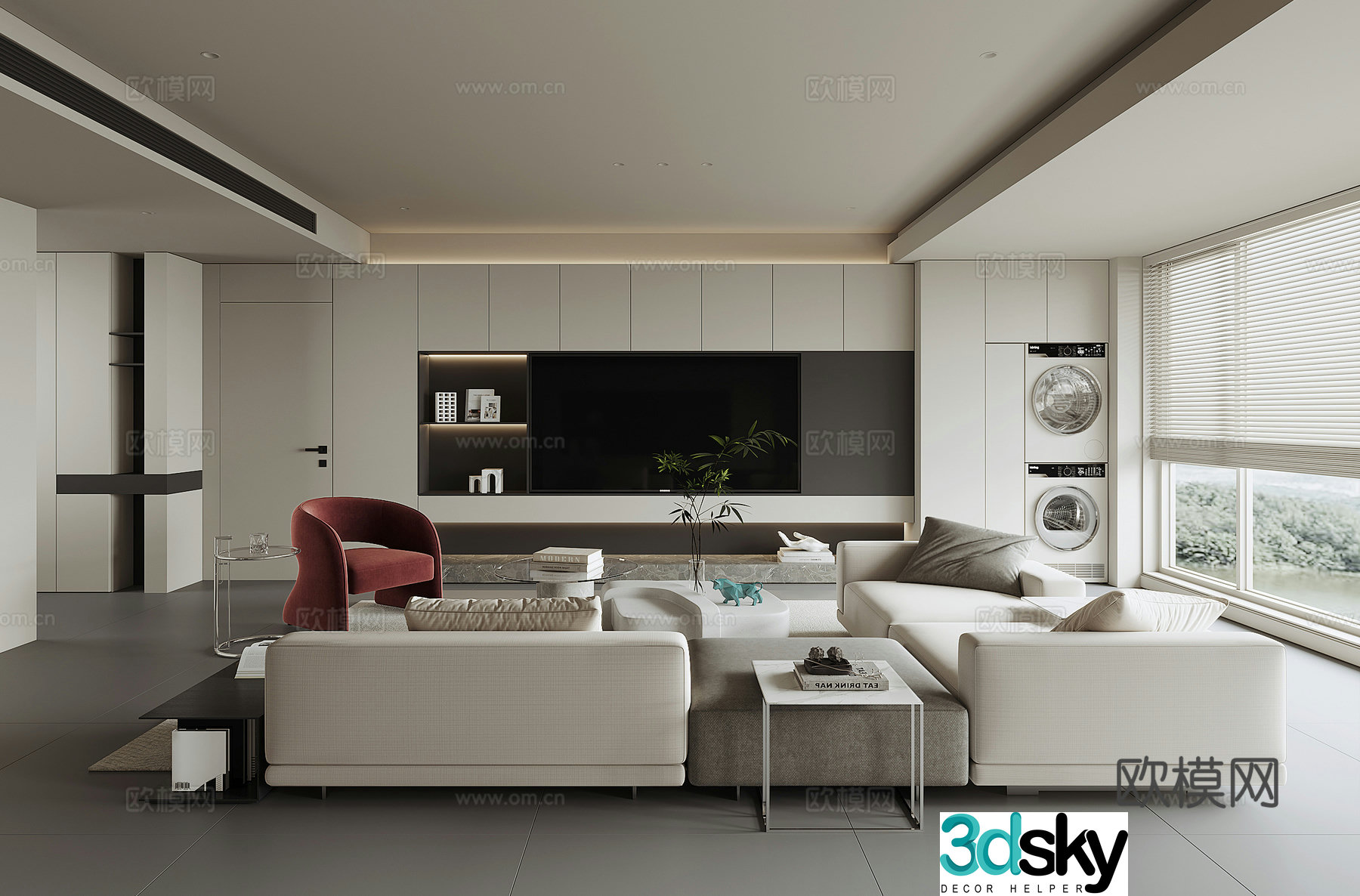 Modern home living room 3d model