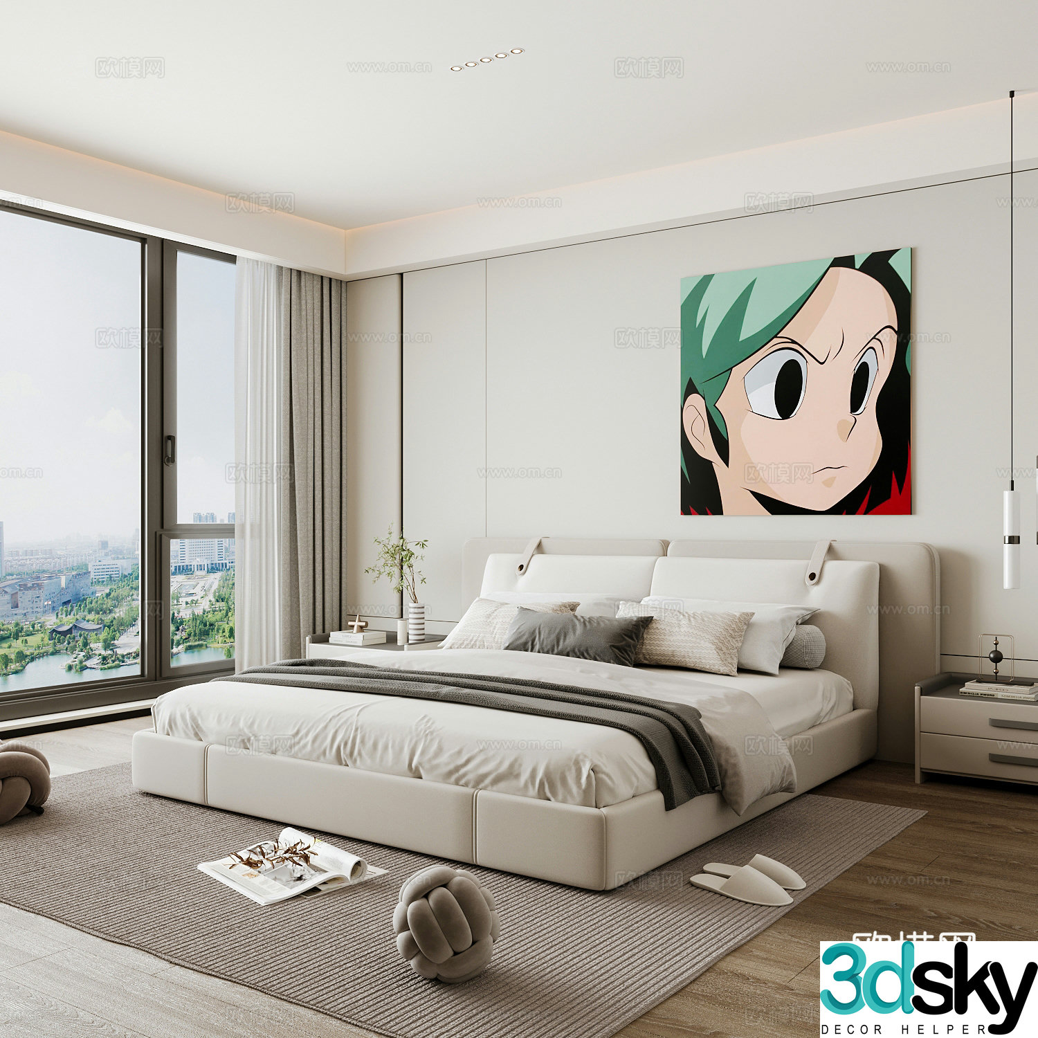 Modern home bedroom Modern bedroom Italian bedroom Simple bedroom Italian bed 3d model