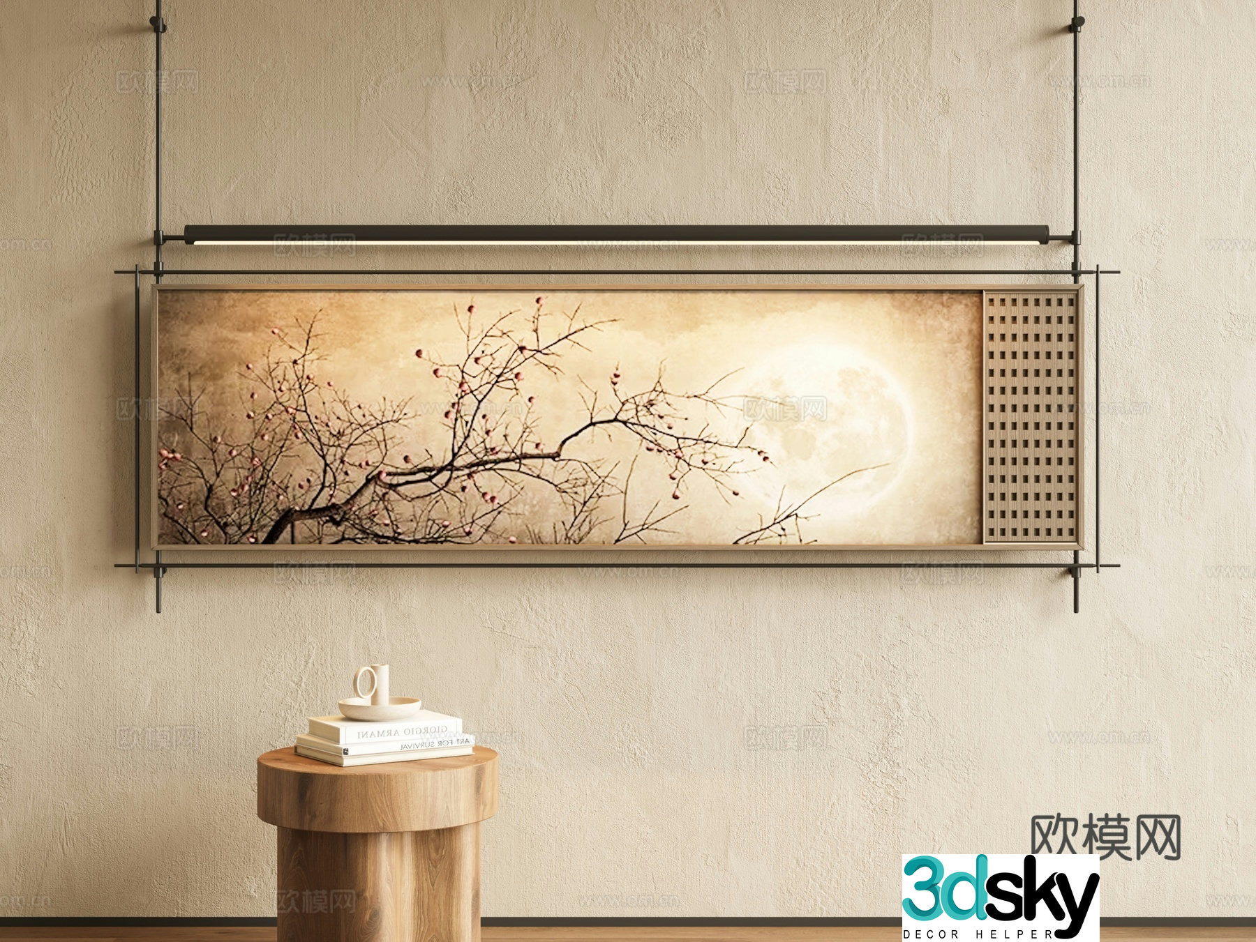 New Chinese style decorative paintings Chinese ancient decorative paintings Waviva decorative paintings high-end paintings tea room decorative paintings 3D model