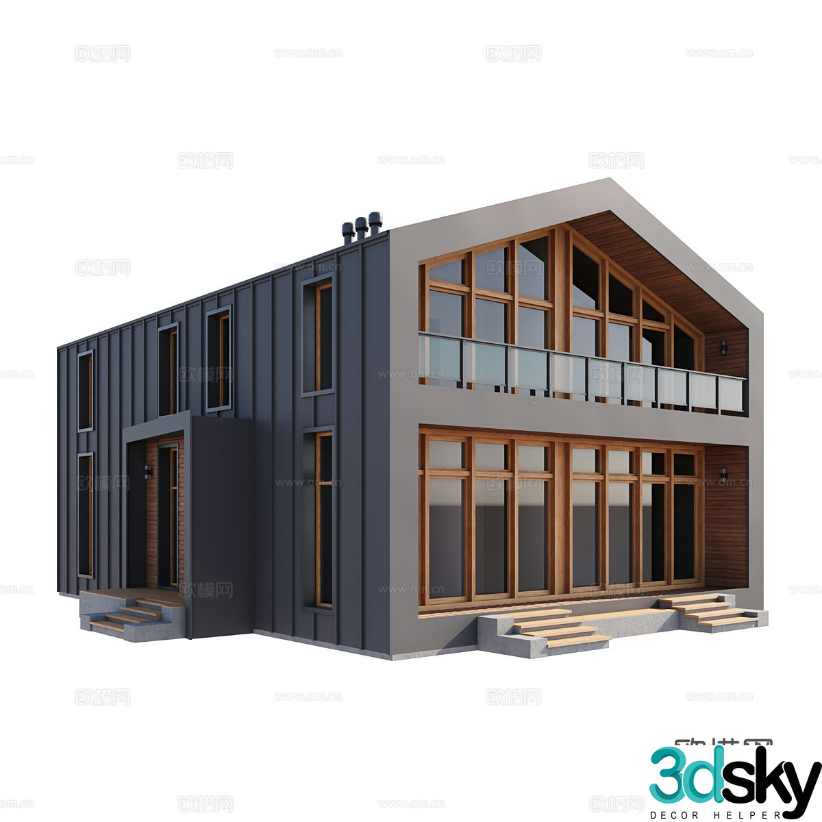 3D model of self-built house in rural areas