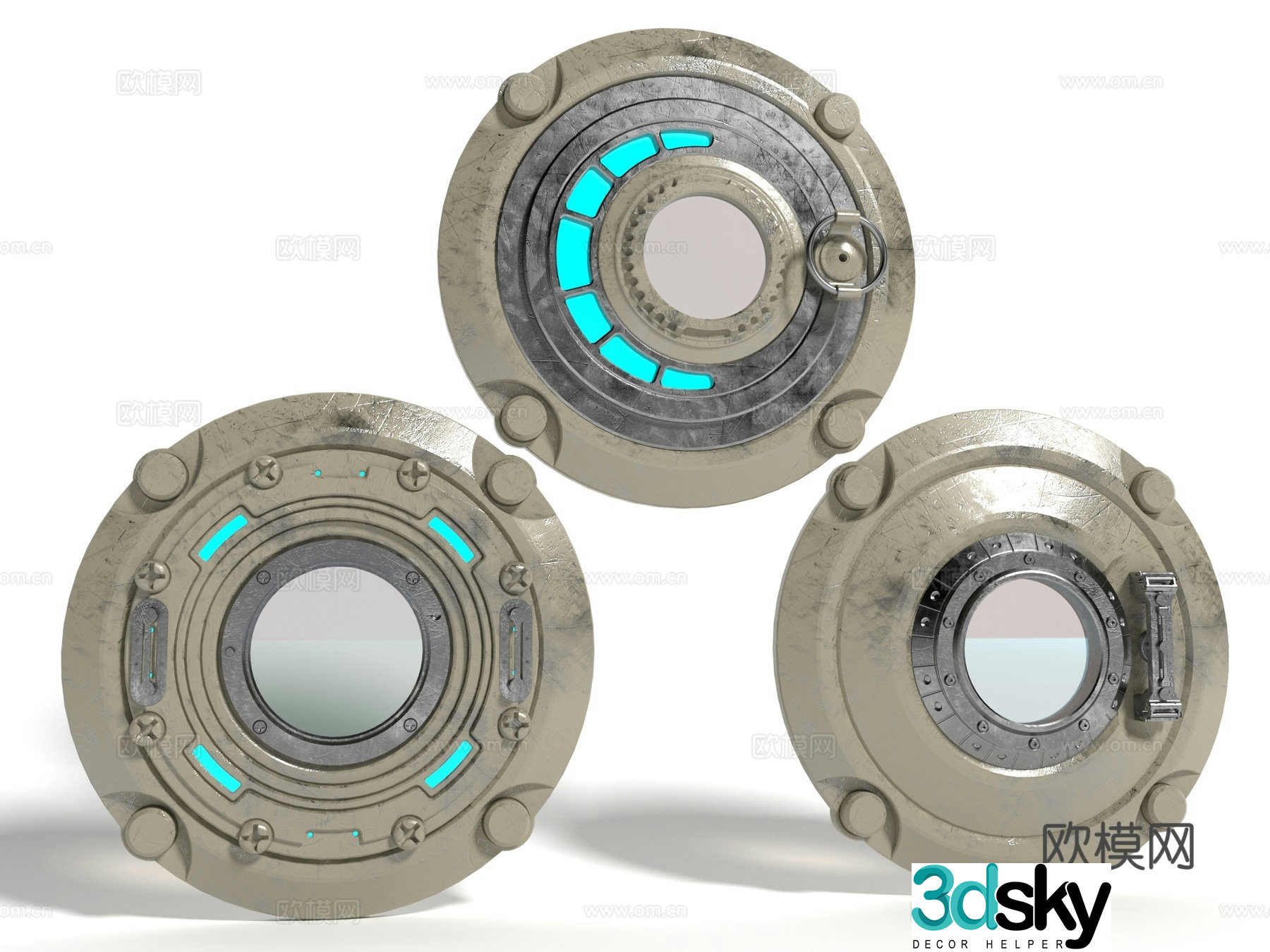 Modern style metal hatch 3d model