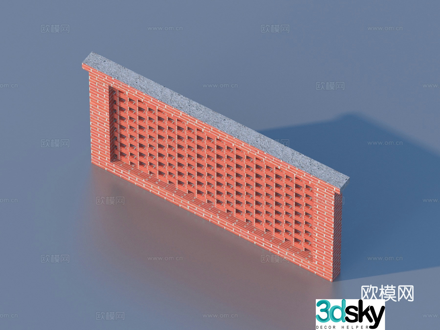 Brick wall Red brick wall Three-dimensional brick wall 3d model