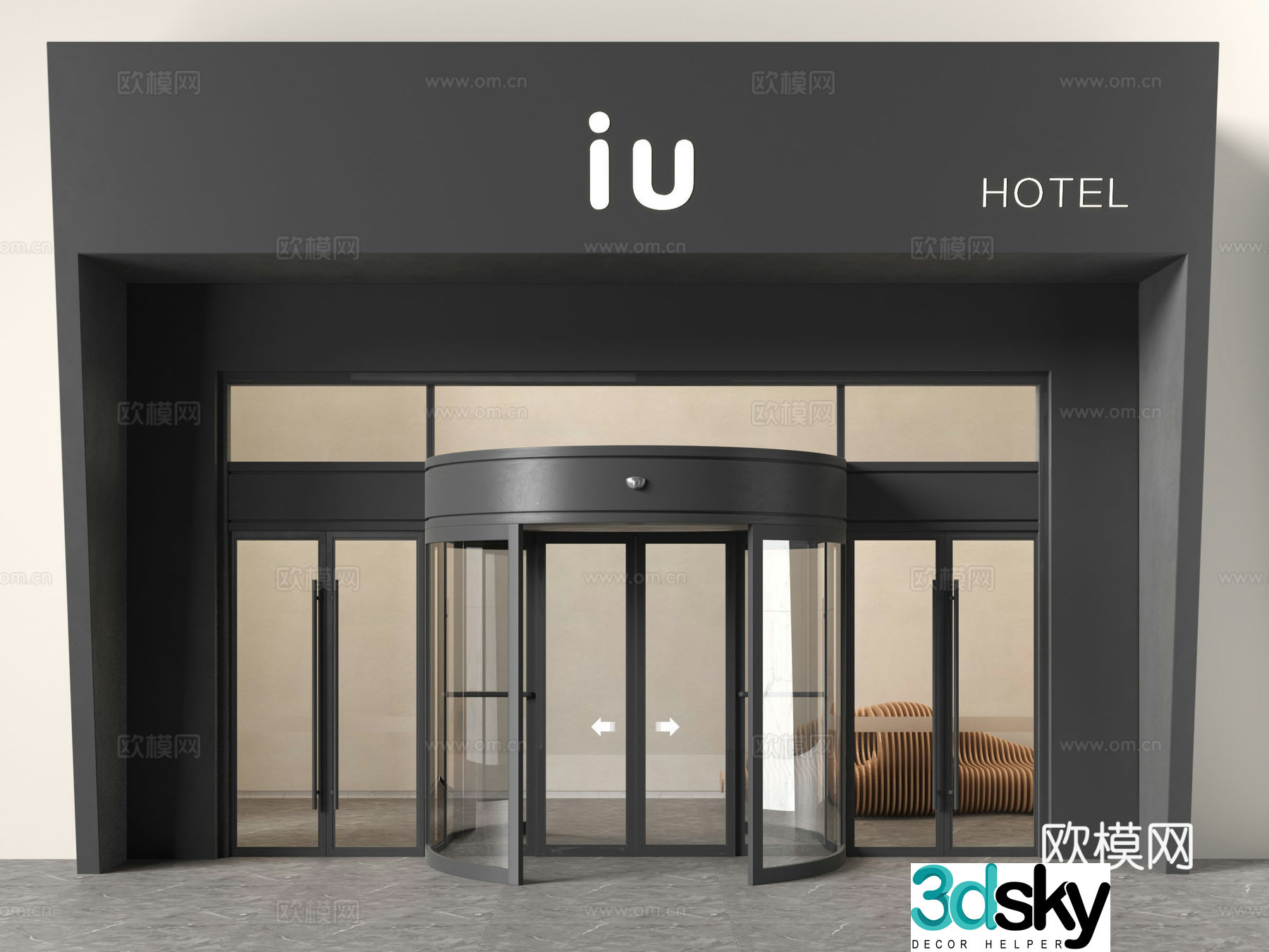 Modern revolving door Automatic revolving door Induction door Hotel revolving door Shopping mall revolving door Door 3D model