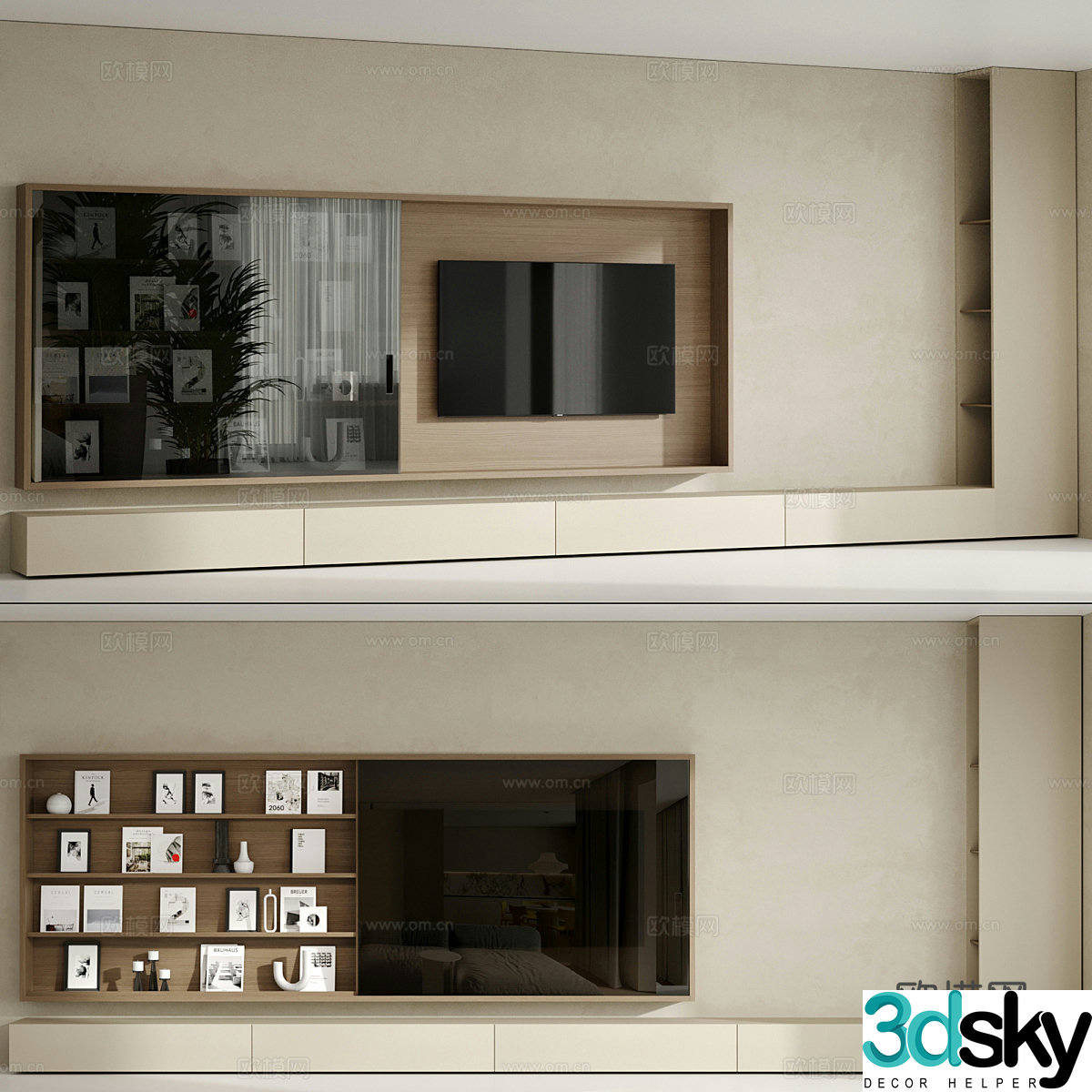 Modern Wasabi TV background wall 3d model