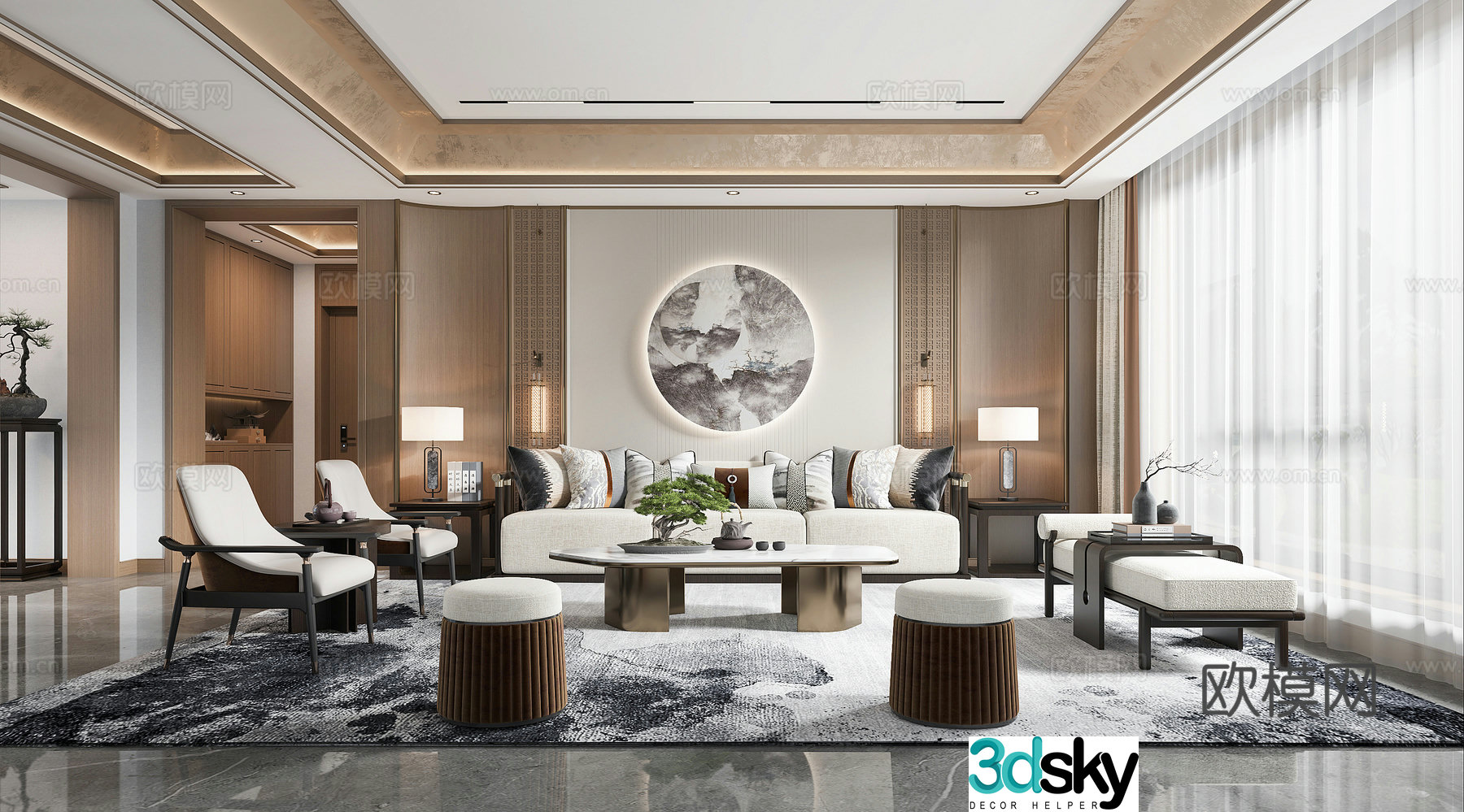 New Chinese living room 3D model