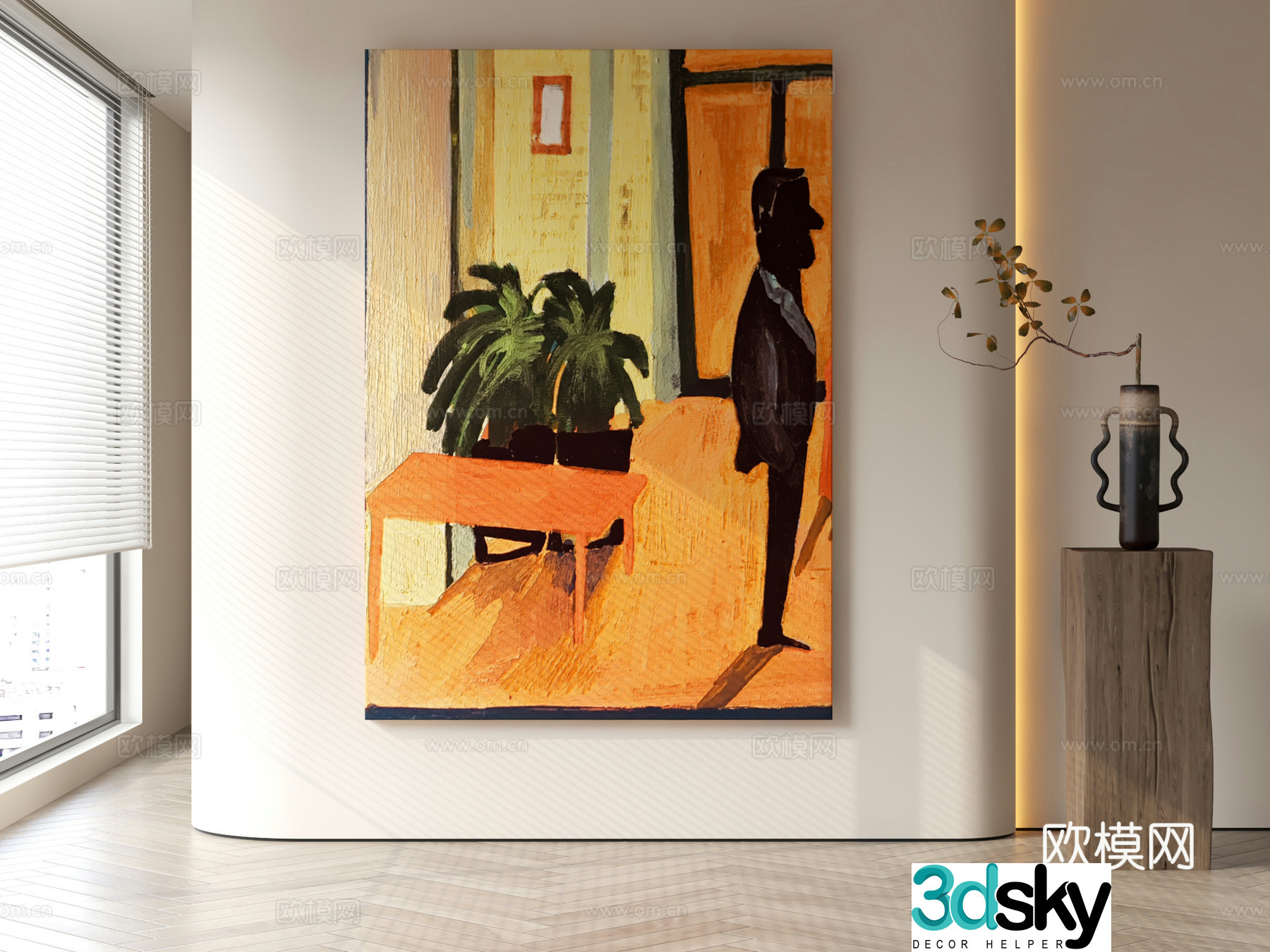 Modern style decorative painting 3d model