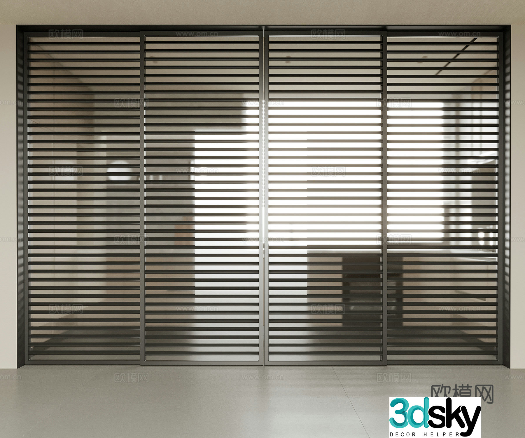 Modern kitchen sliding door 3d model