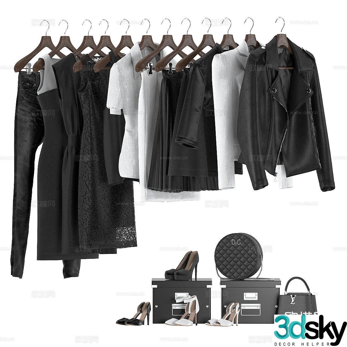Modern ladies wardrobe 3d model