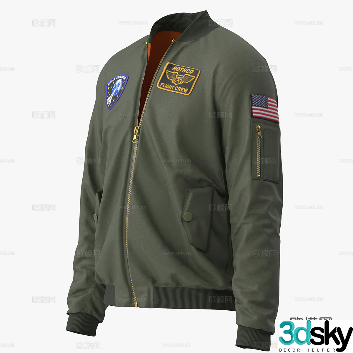 American flight jacket 3d model
