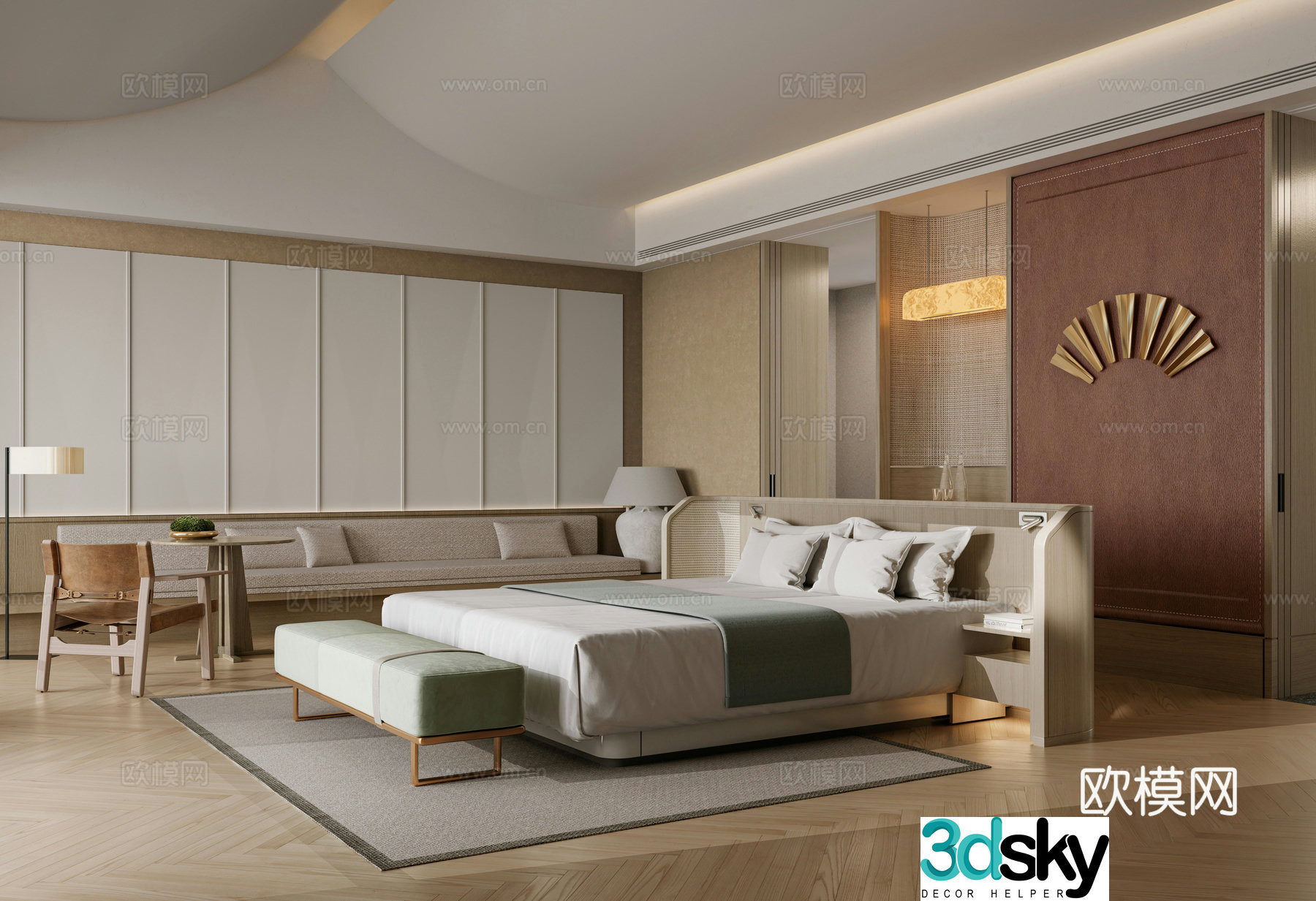 New Chinese hotel room 3D model