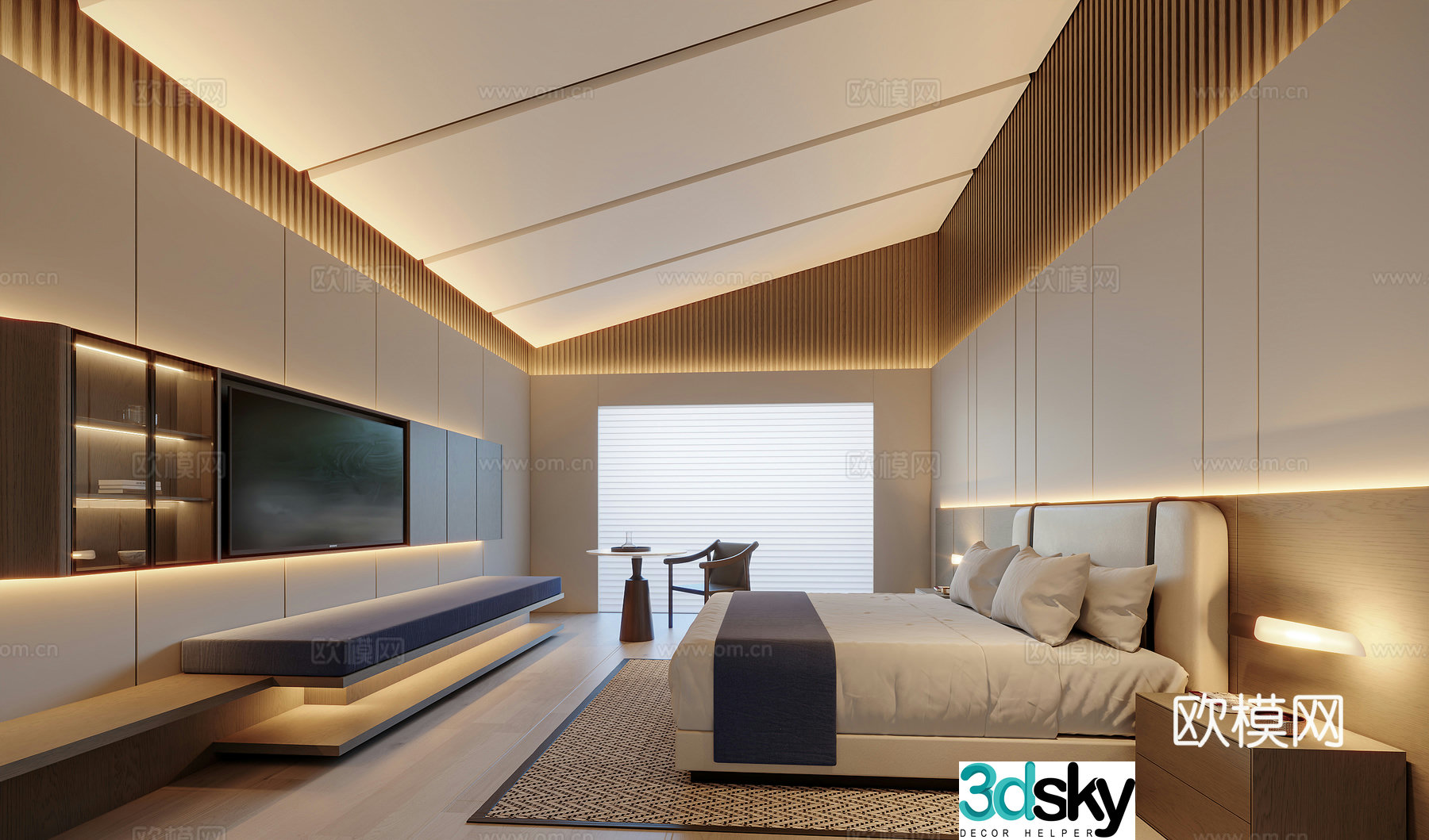 Modern home bedroom 3d model
