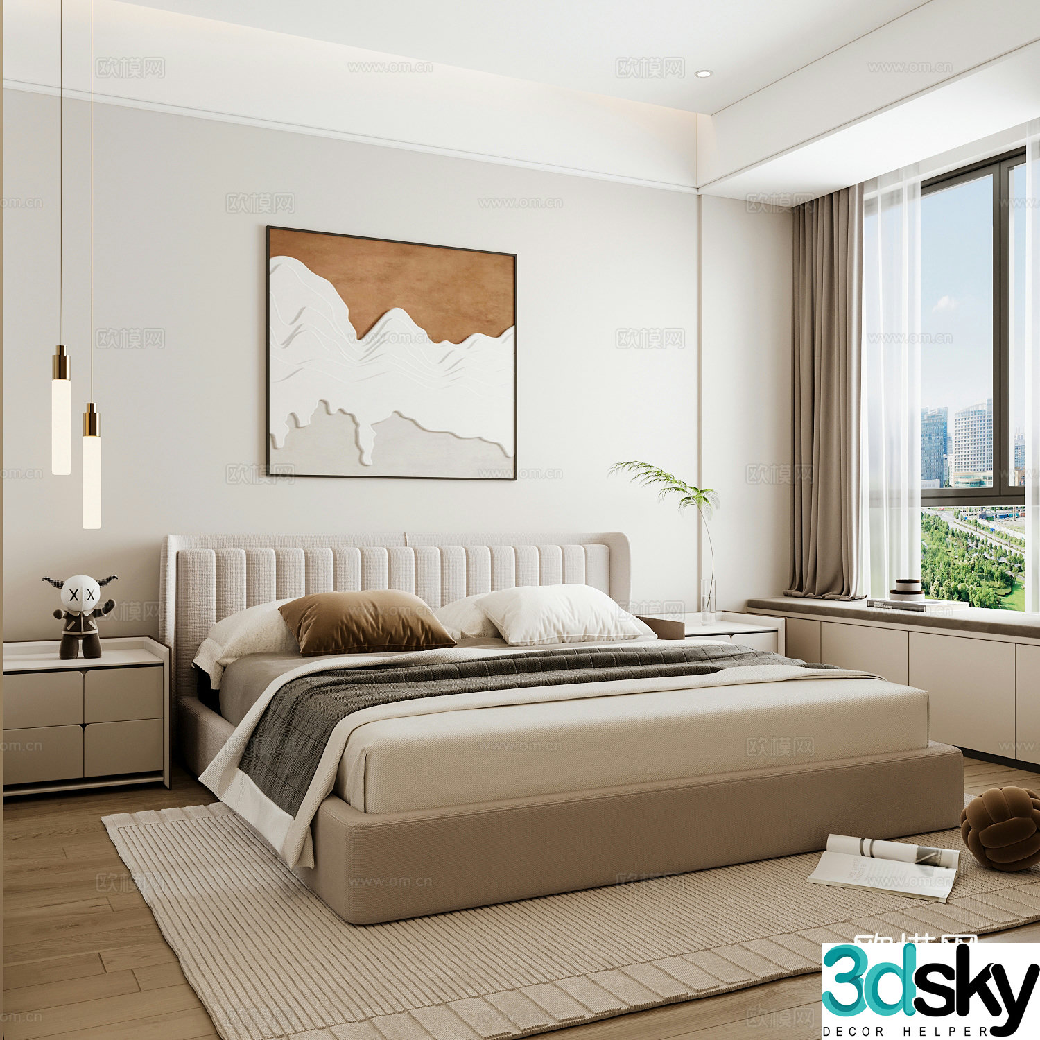 Modern home bedroom Modern bedroom Italian bedroom Simple bedroom Italian bed 3d model