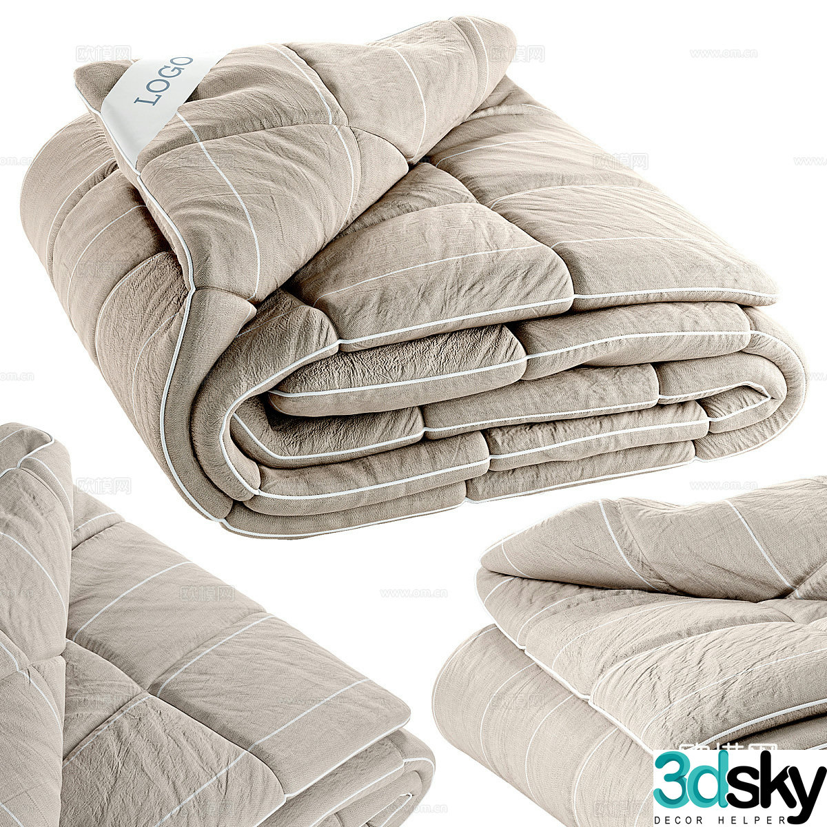 Quilt blanket folding blanket 3d model
