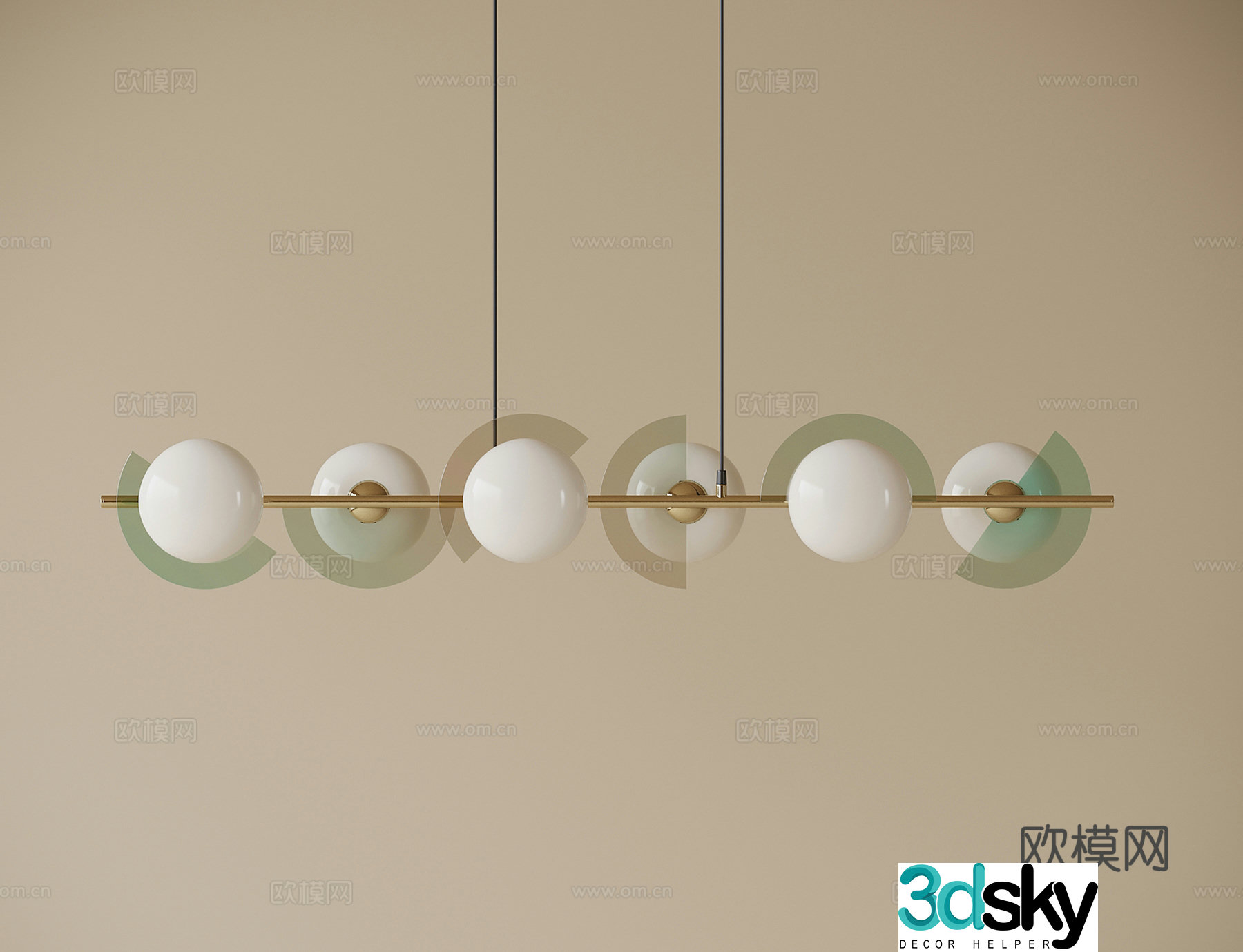Modern restaurant chandeliers 3d model