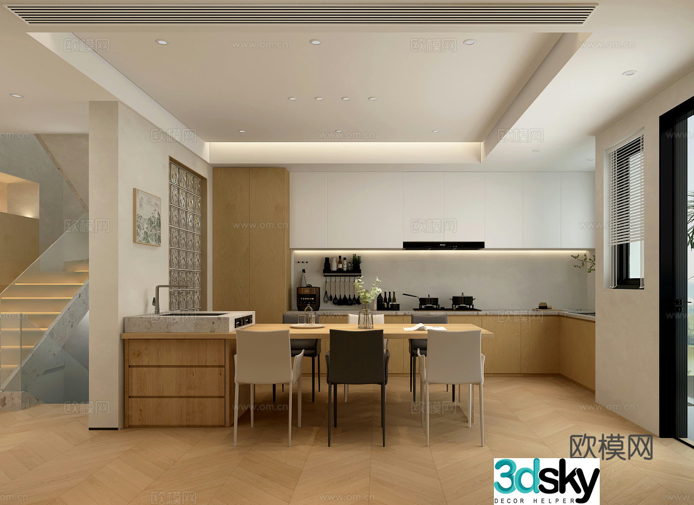 Modern restaurant kitchen 3d model