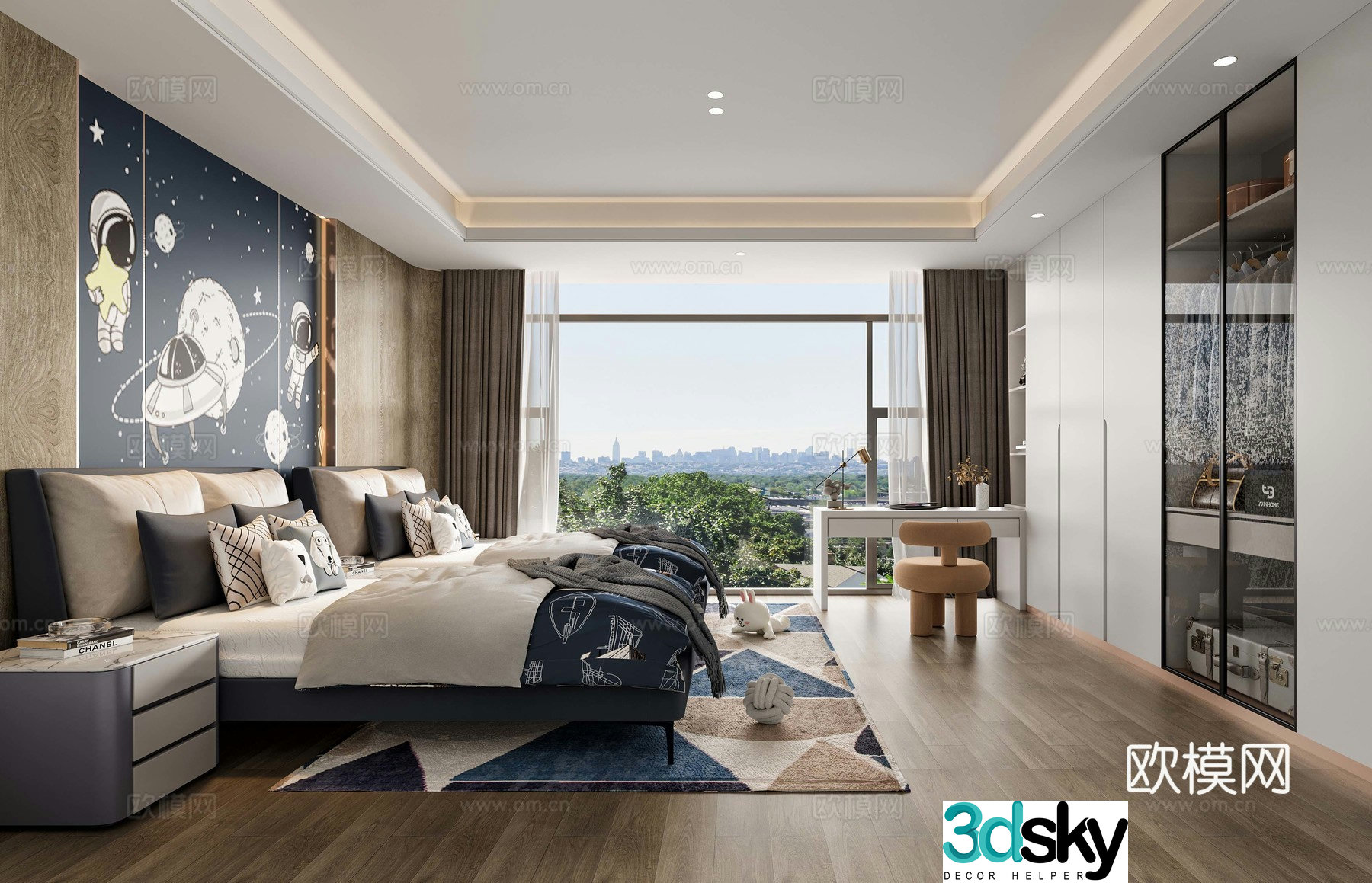 Modern light luxury children’s room 3D model