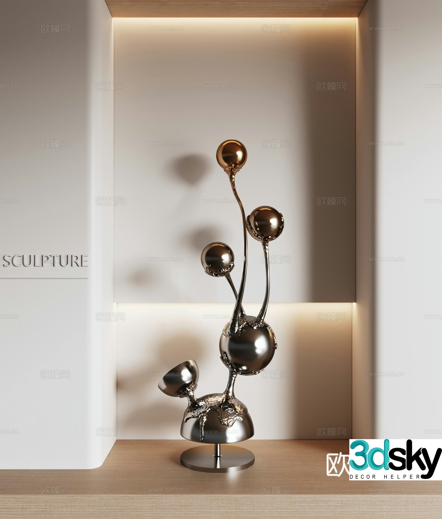 Modern sculpture ornaments 3d model