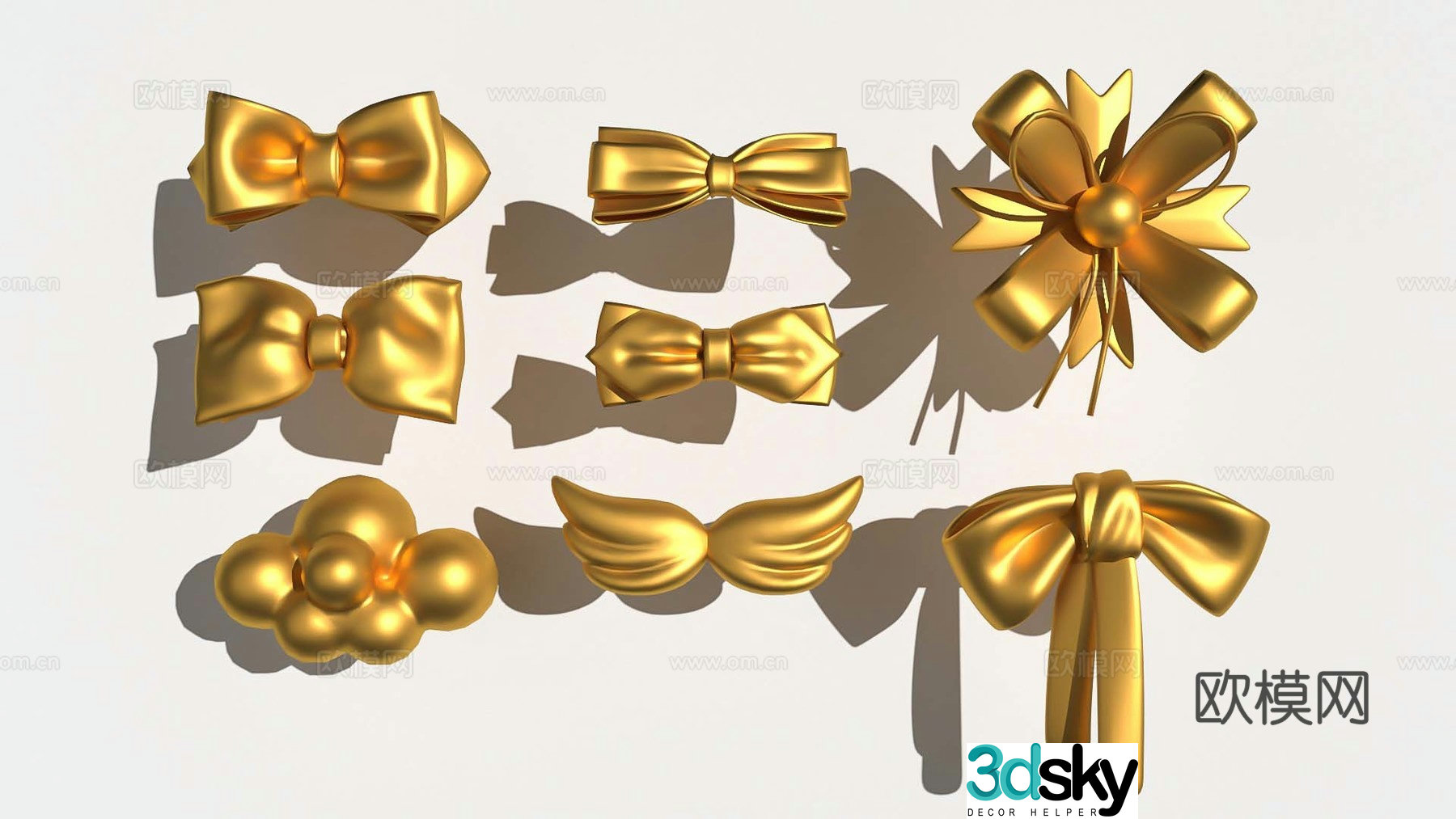 Bow decoration cartoon clothing accessories 3d model
