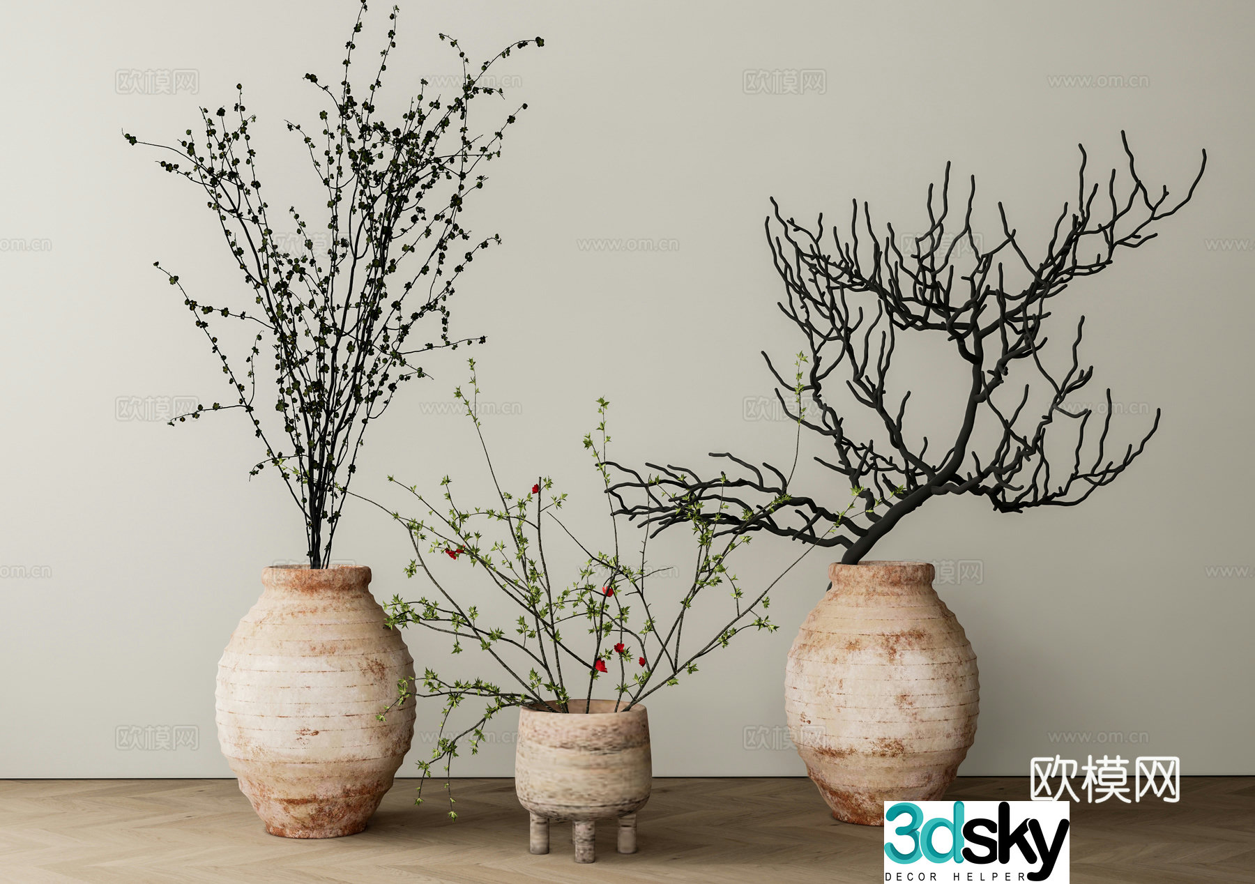 Wasabi green plant potted plant 3D model