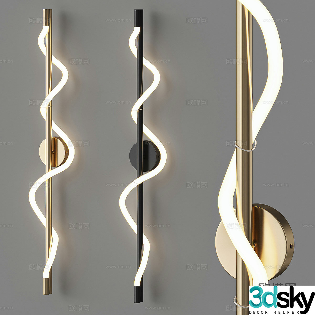 Modern light luxury decorative wall light 3d model