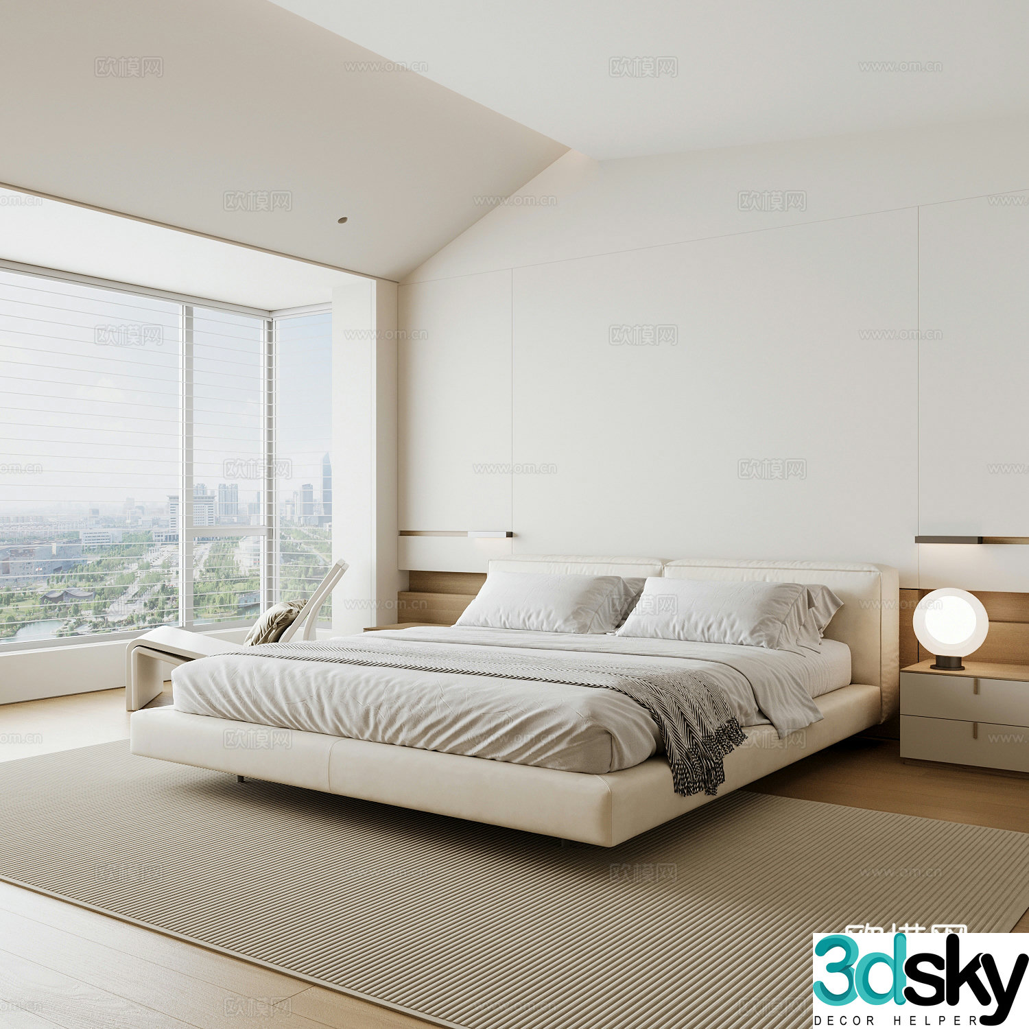 Modern home bedroom Modern bedroom Italian bedroom Simple bedroom Italian bed 3d model