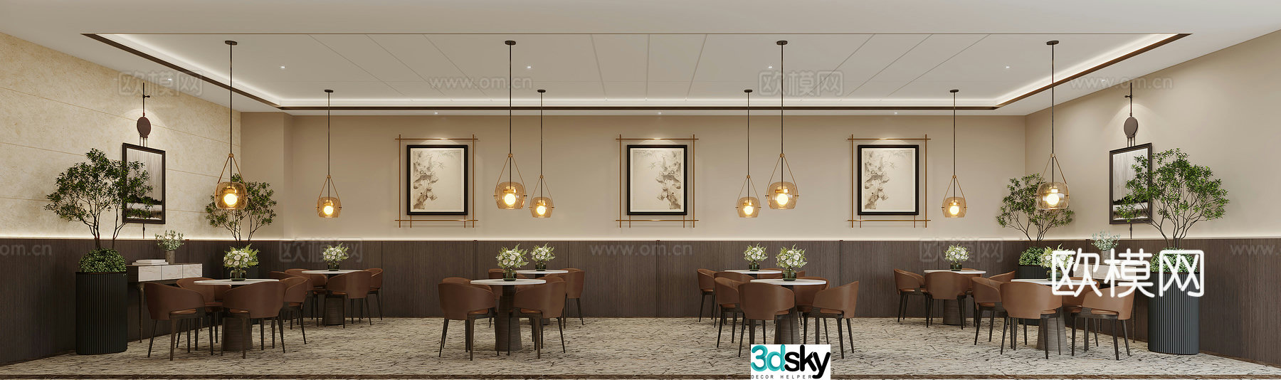 Western Restaurant Casual Bar Restaurant 3D Model