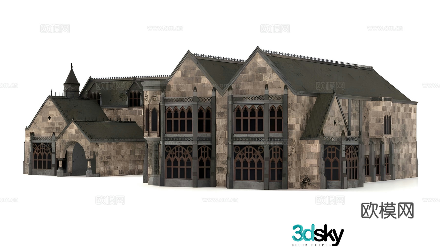 European style architecture 3D model