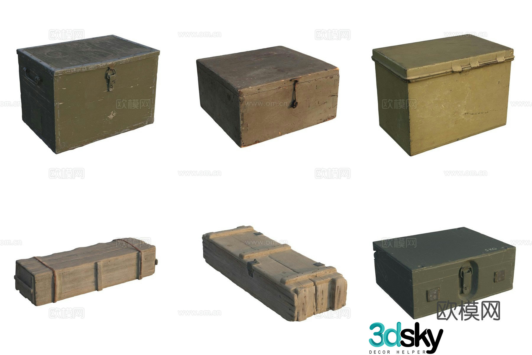 Military equipment wooden box 3d model