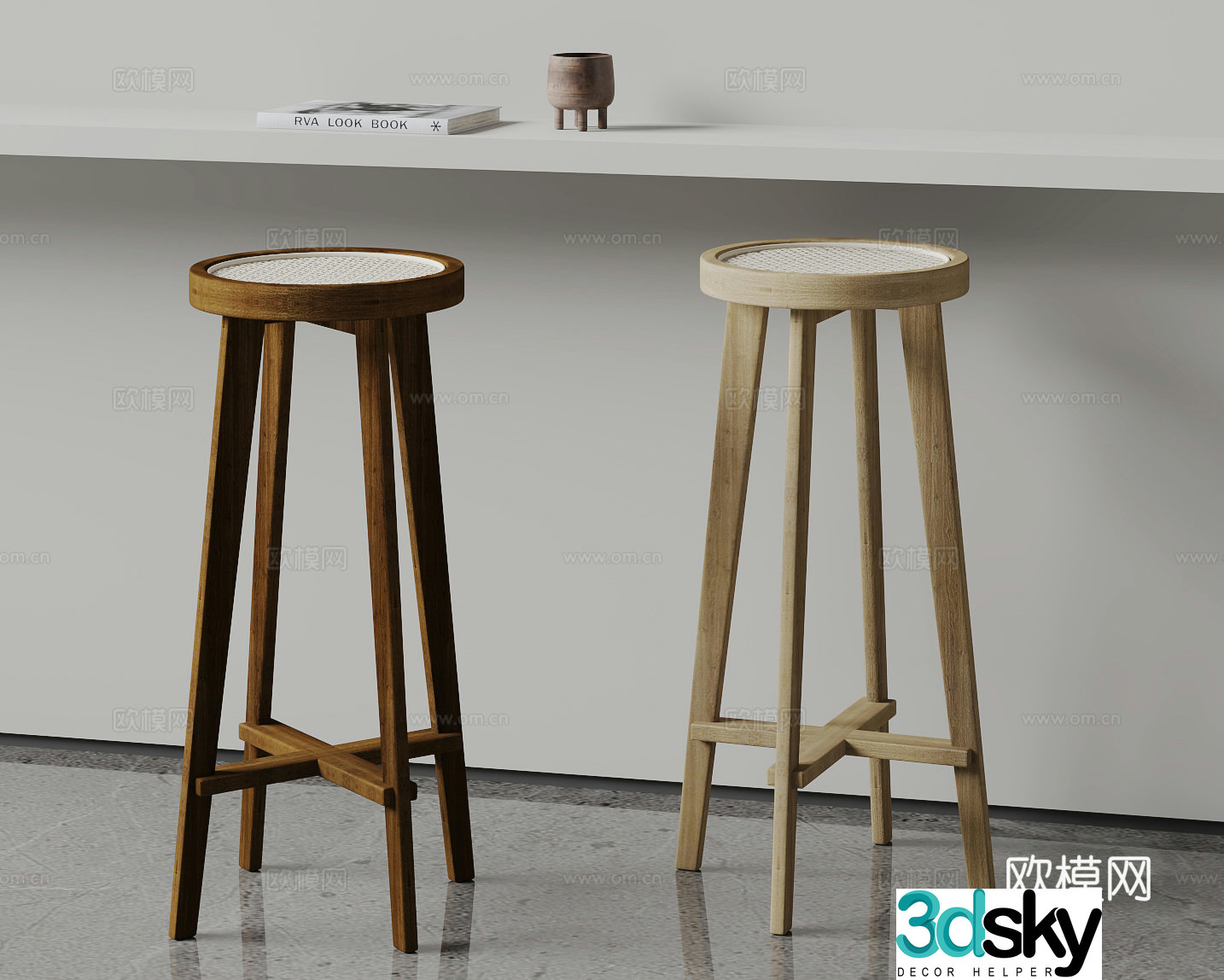 Wasabi Bar Stool 3D Model
