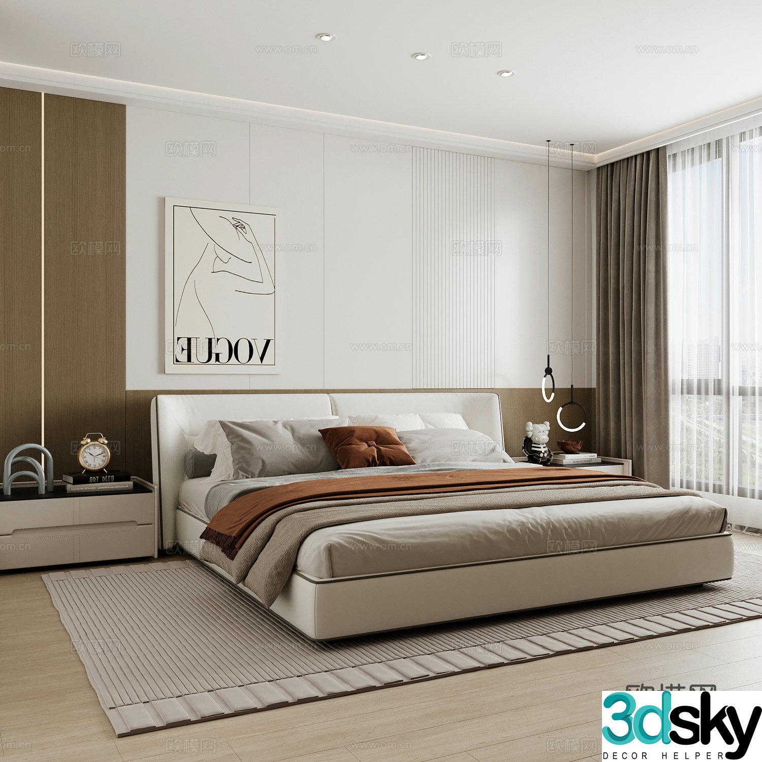 Modern home bedroom Modern bedroom Italian bedroom Simple bedroom Italian bed 3d model