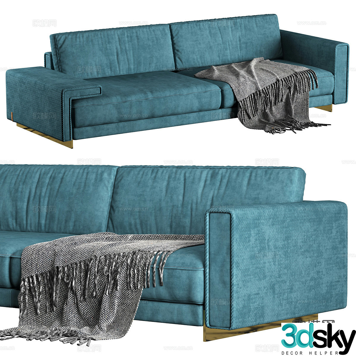 Three-person sofa 3d model