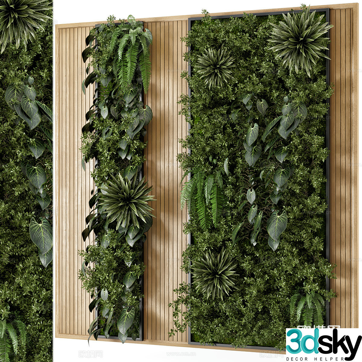 Green plant wall 3d model