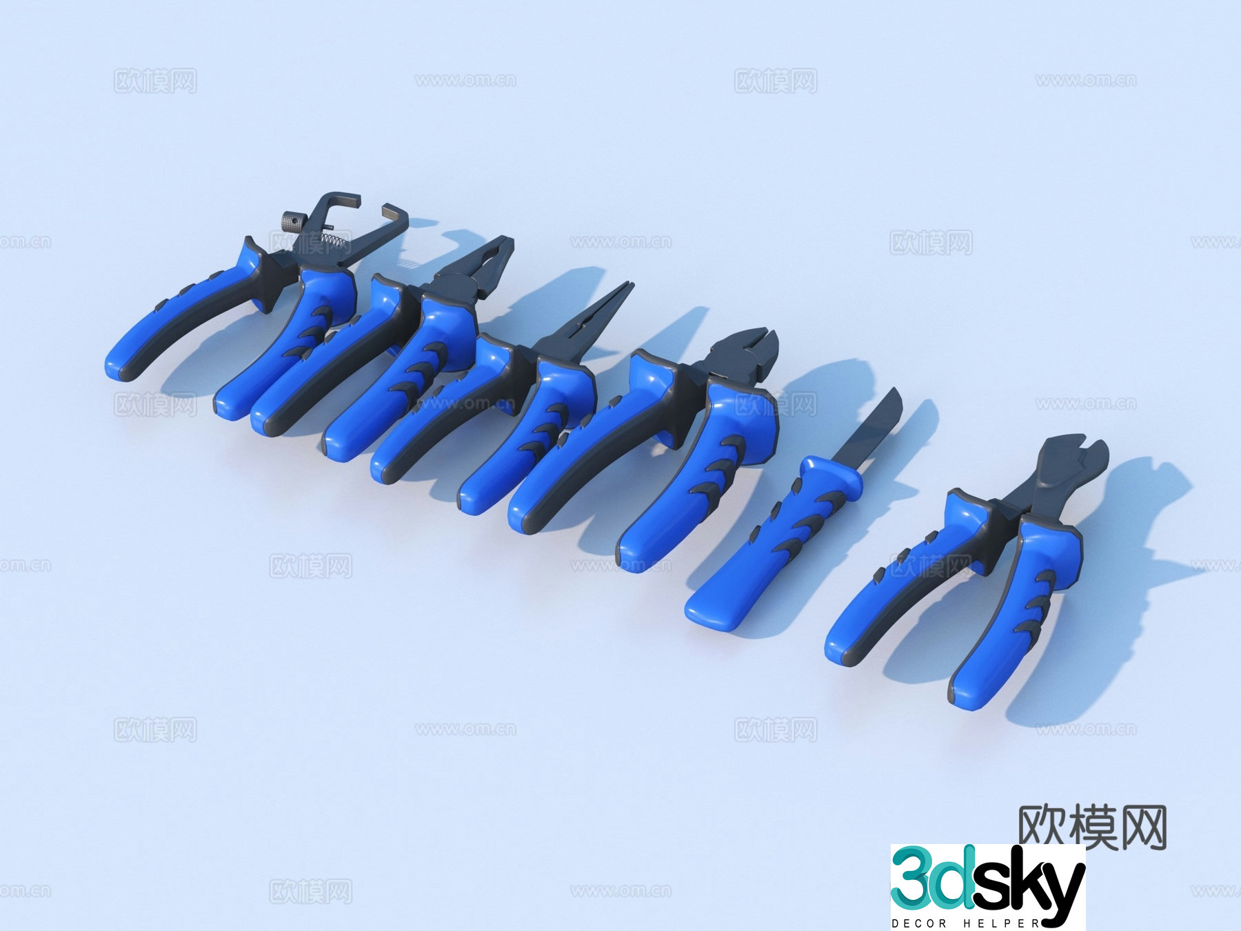 pliers vise needle nose pliers tool hardware tool 3d model