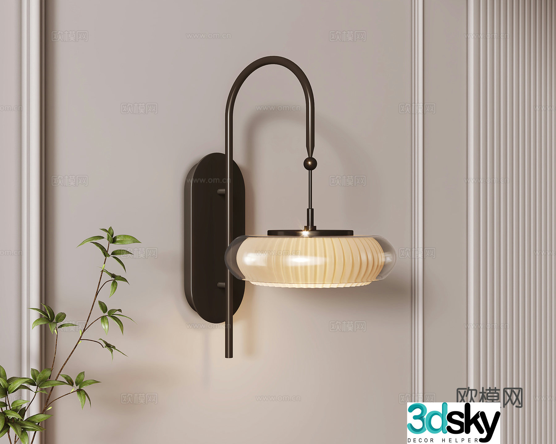 Italian minimalist wall light 3D model