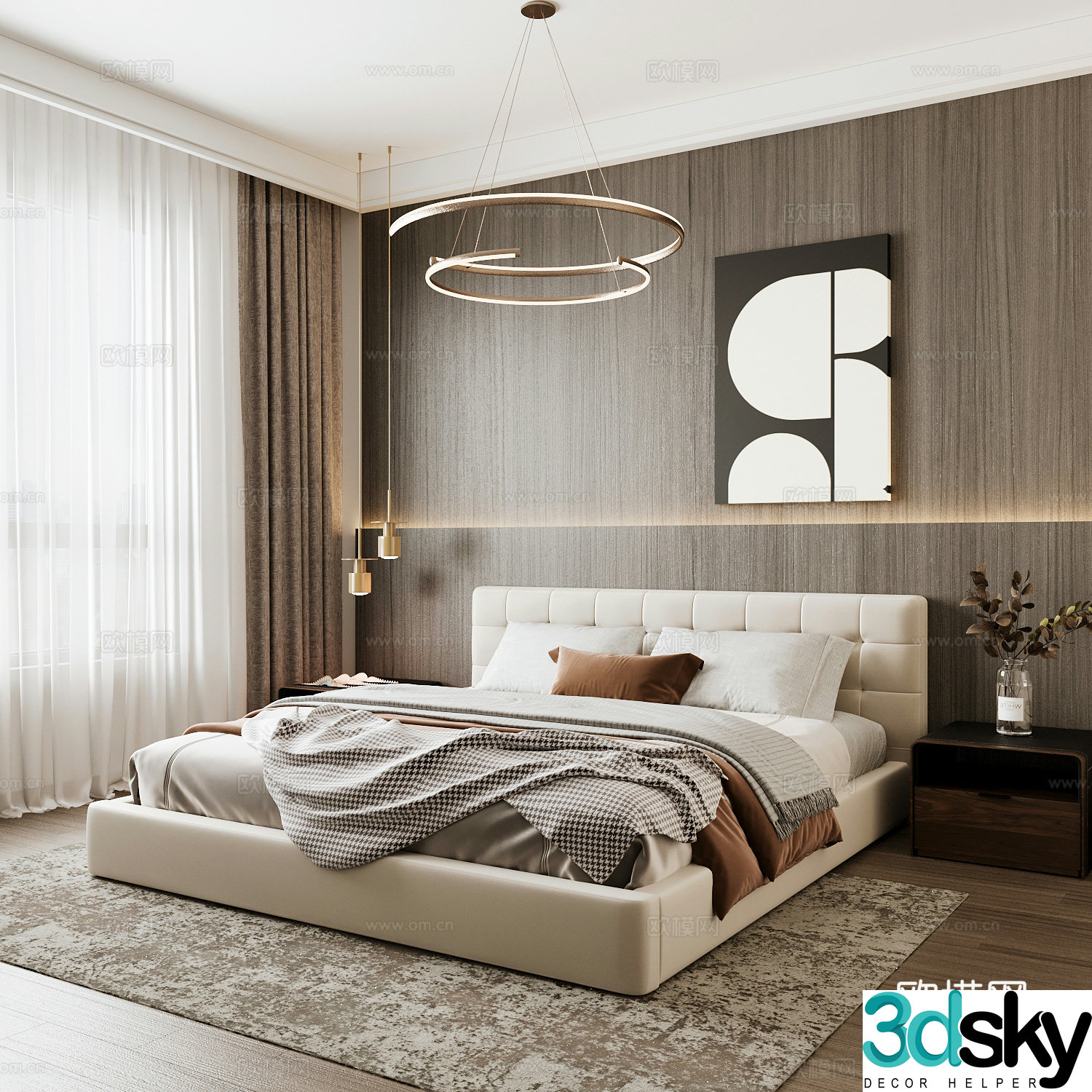 Modern home bedroom Modern bedroom Italian bedroom Simple bedroom Italian bed 3d model