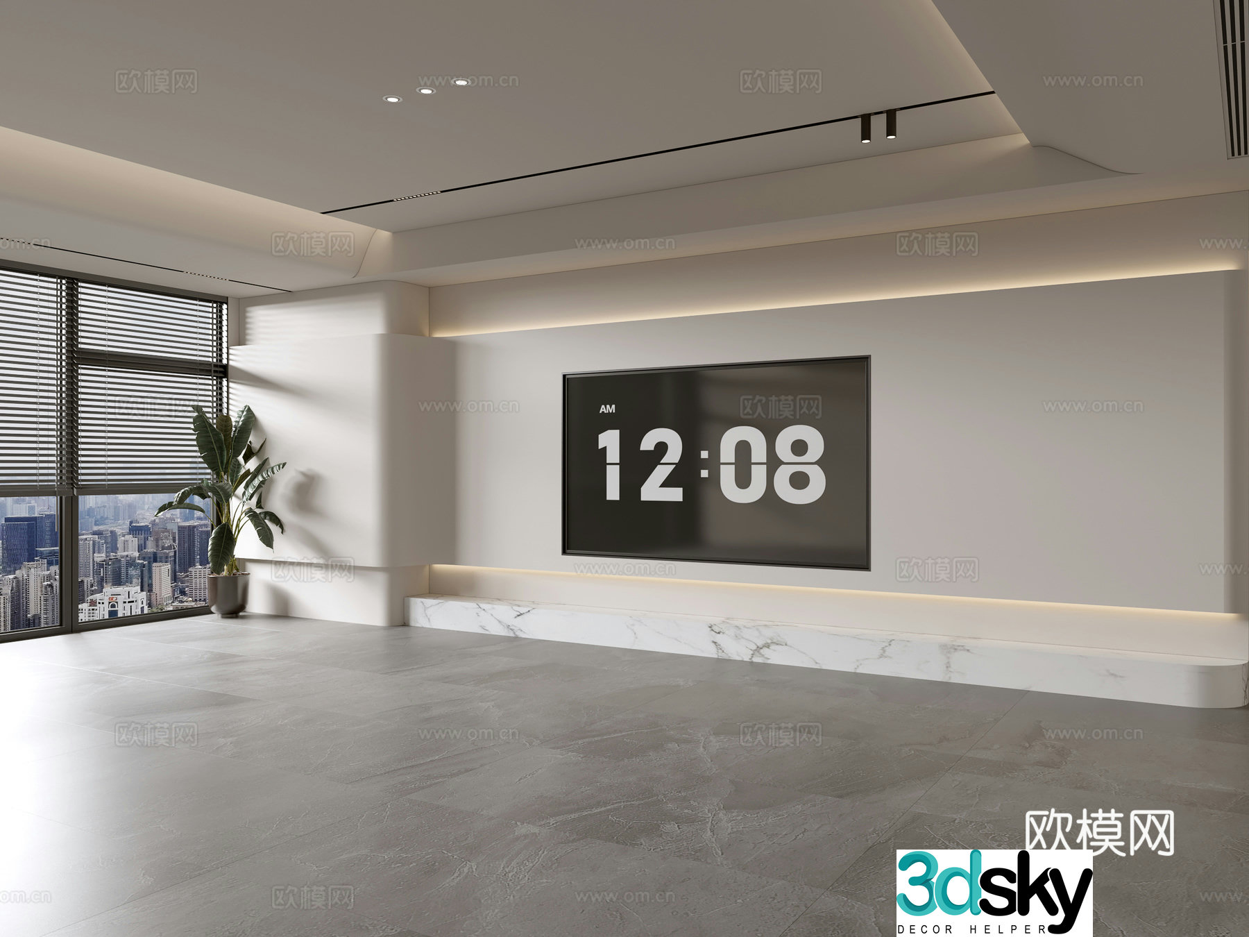Modern creamy living room light luxury TV background wall creamy TV background wall full wall TV cabinet 3D model