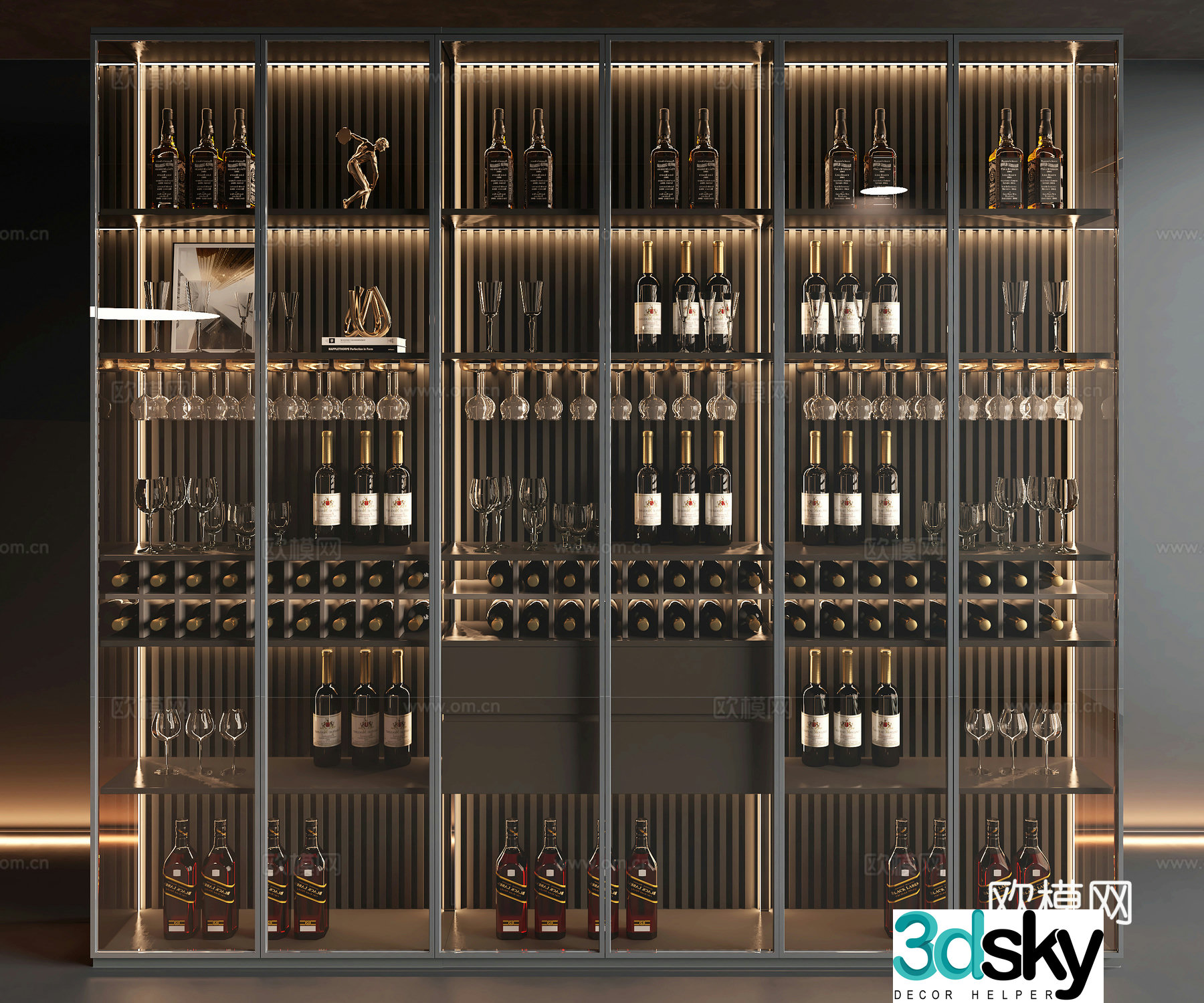 Modern wine cabinet 3d model
