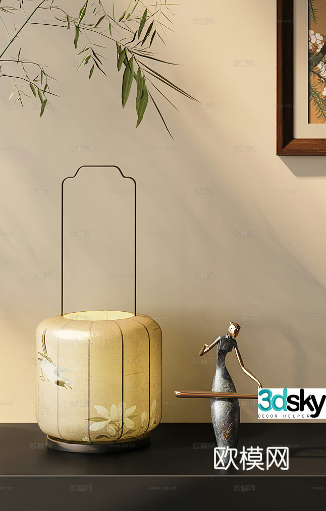 New Chinese desk lamp Song’s aesthetic desk lamp 3D model