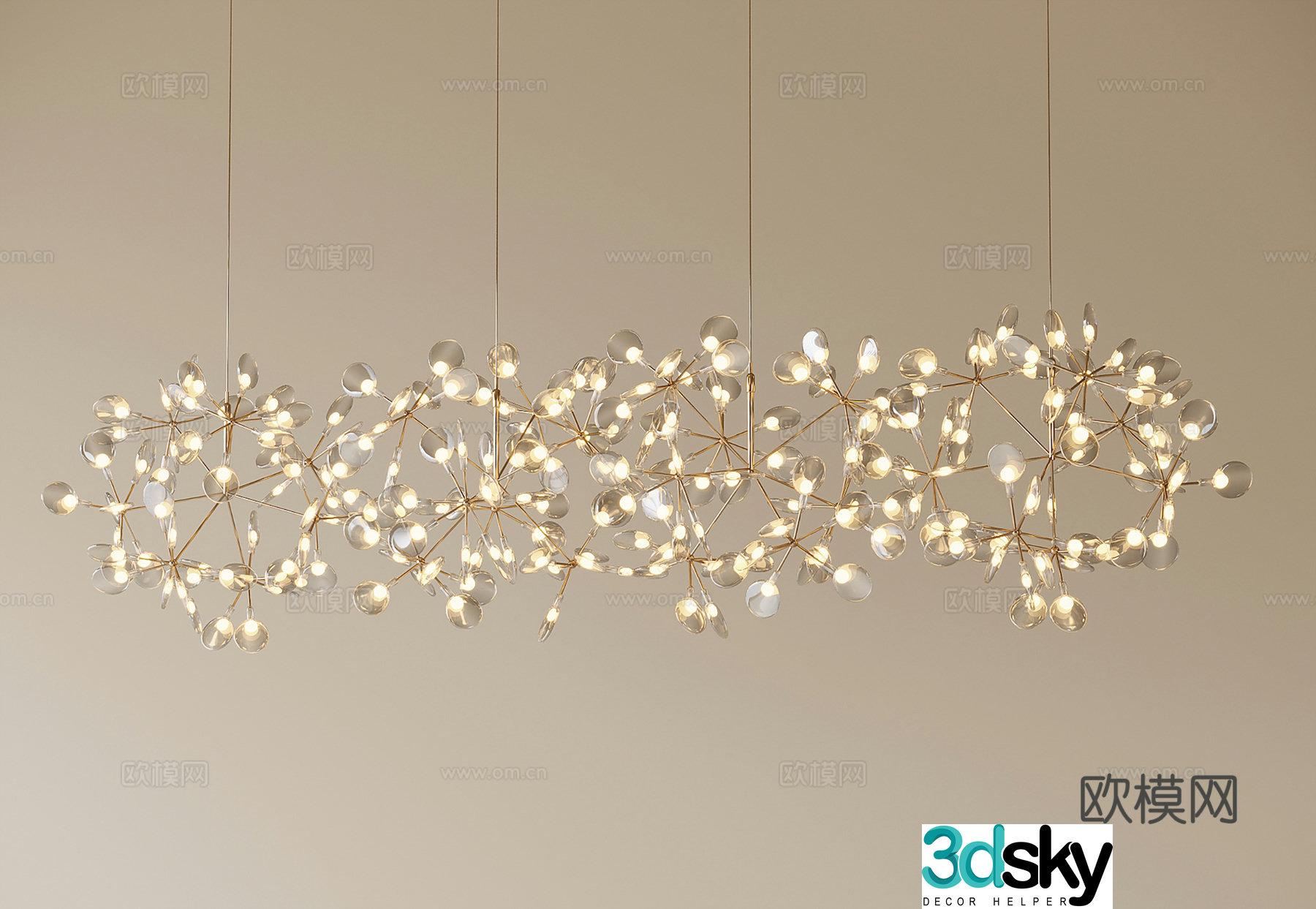 Modern restaurant chandeliers 3d model