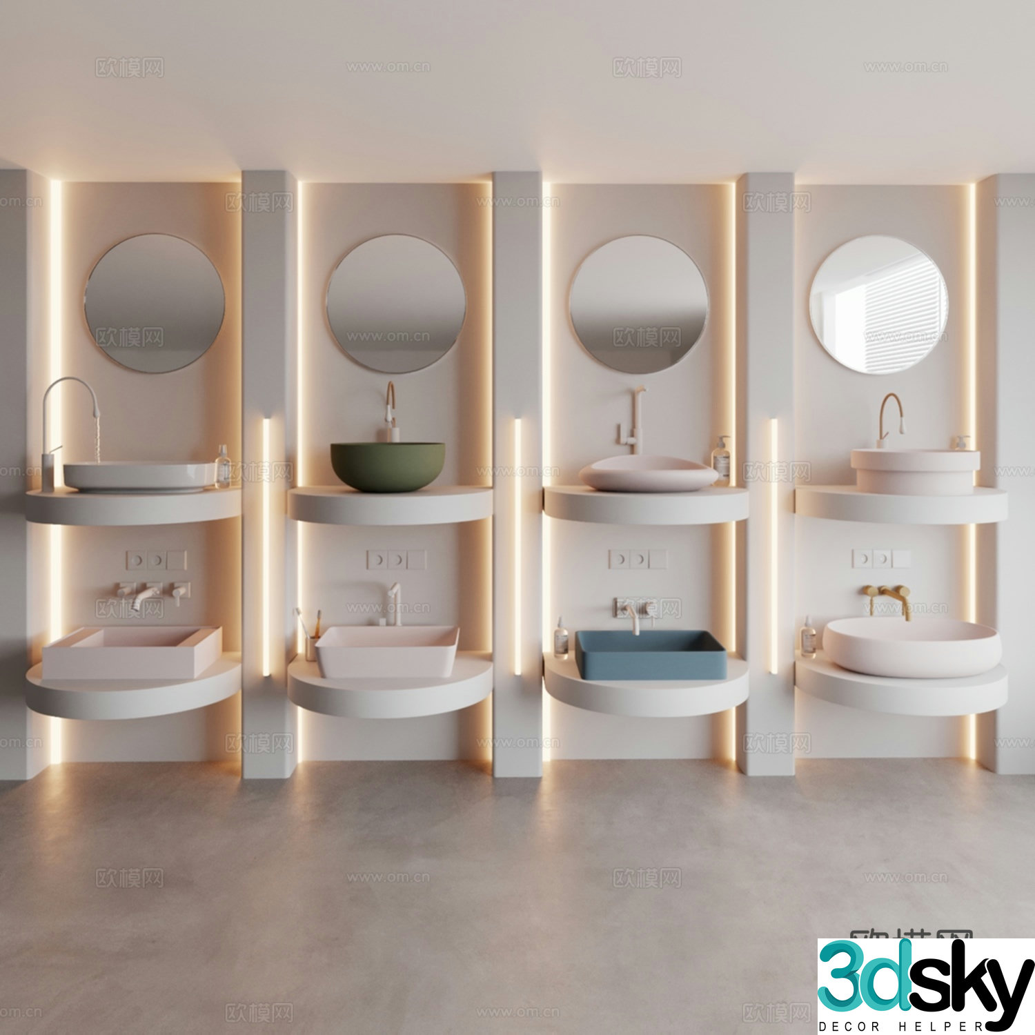 Washbasin bridle combination 3D model
